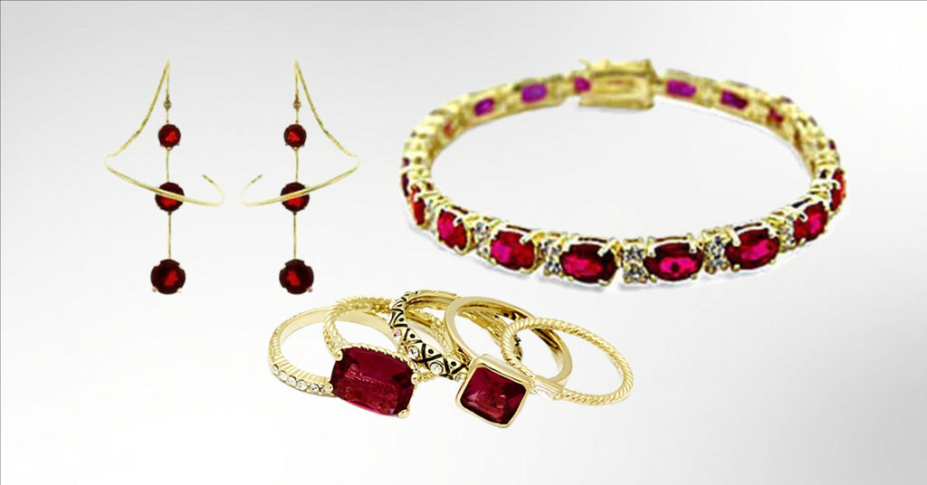Red Stone Jewelry (January & July Birthdays) Lysandra Luxe
