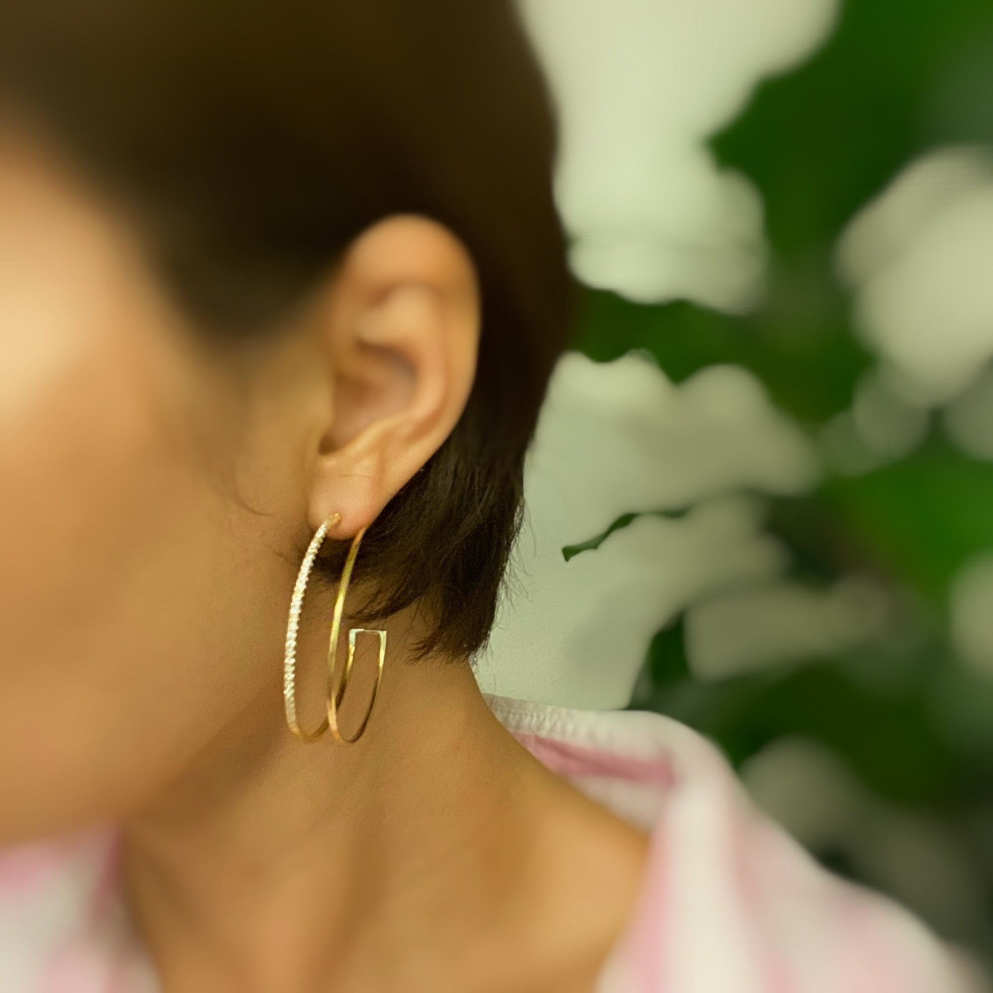 Golden Glow Double Open Hoop Earrings – Modern Sparkle Statement Hoops Lysandra Luxe