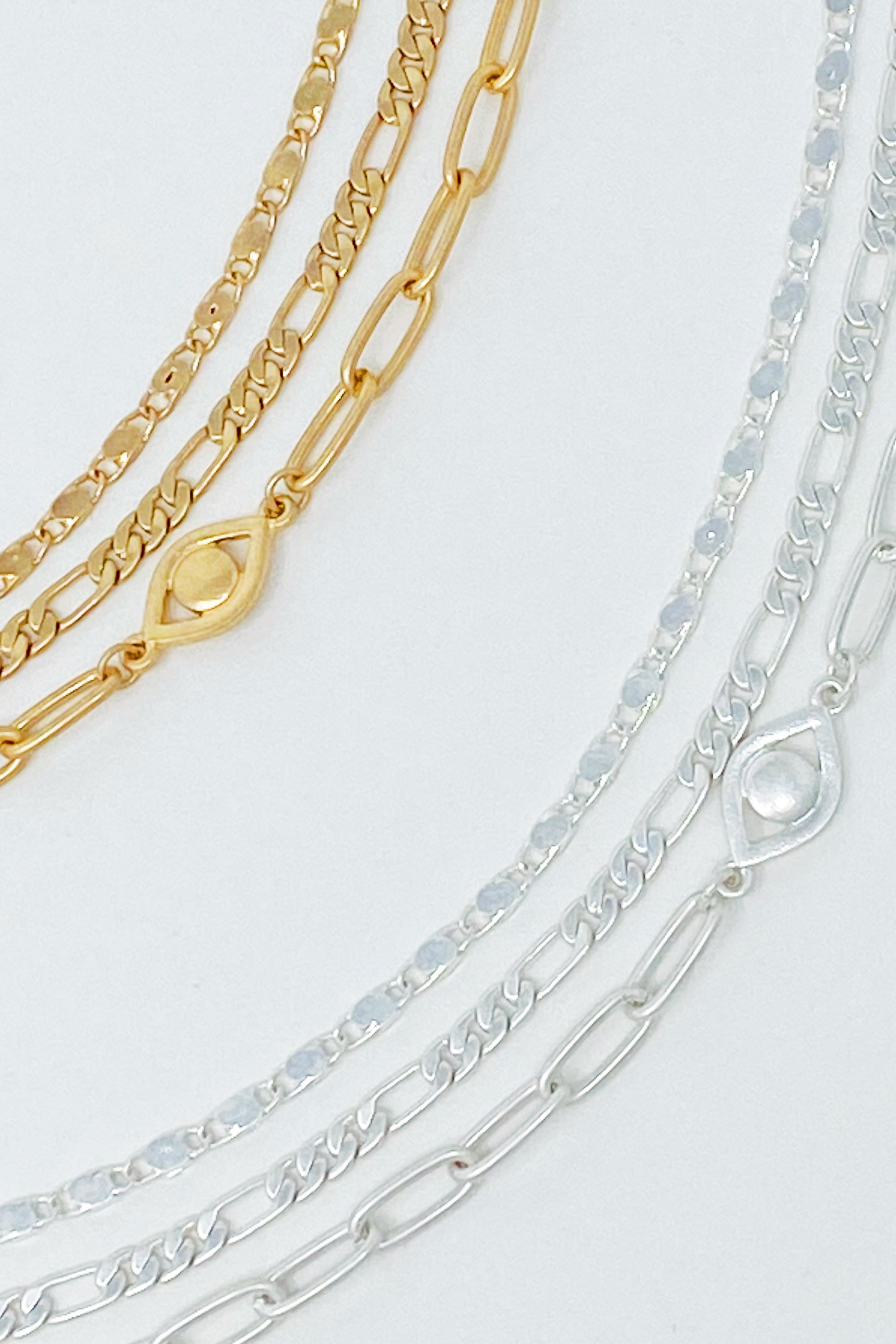 Savannah Layered Chain Anklet Set – 3-Piece Gold Toned Anklets