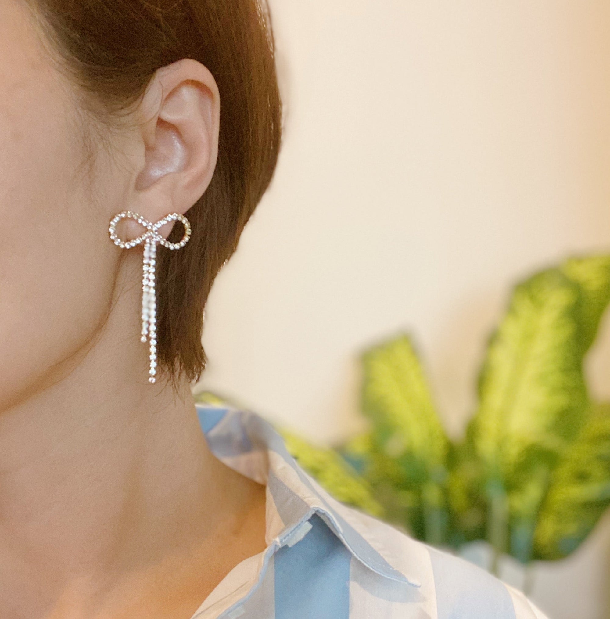 Radiant Sparkle Bow Drop Earrings – 18K Gold Plated Cubic Zirconia Statement Earrings | Dainty Gold Bow Jewelry for Women Lysandra Luxe