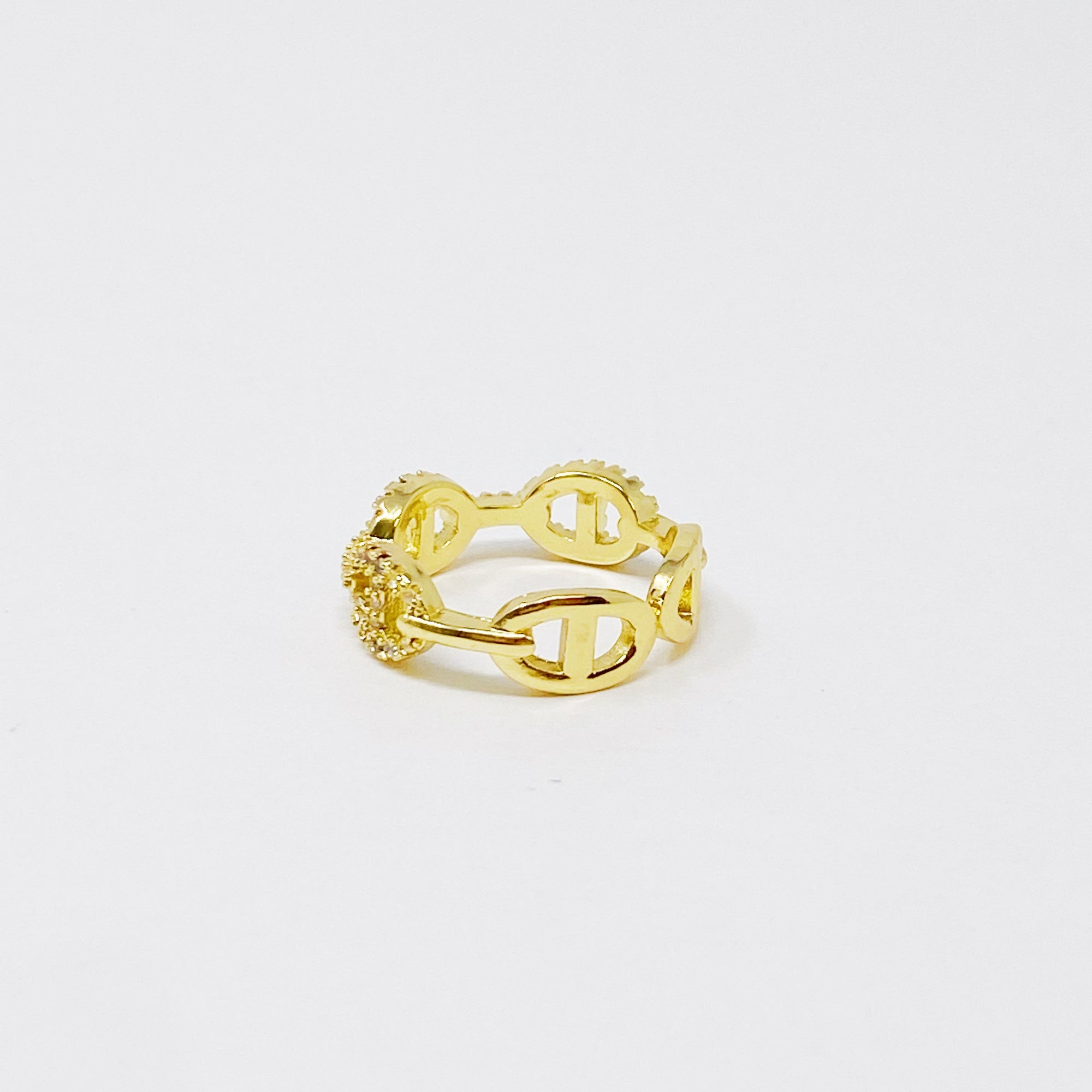 Celeste Pave Eternity Ring – Gold Plated Cubic Zirconia Band Lysandra Luxe