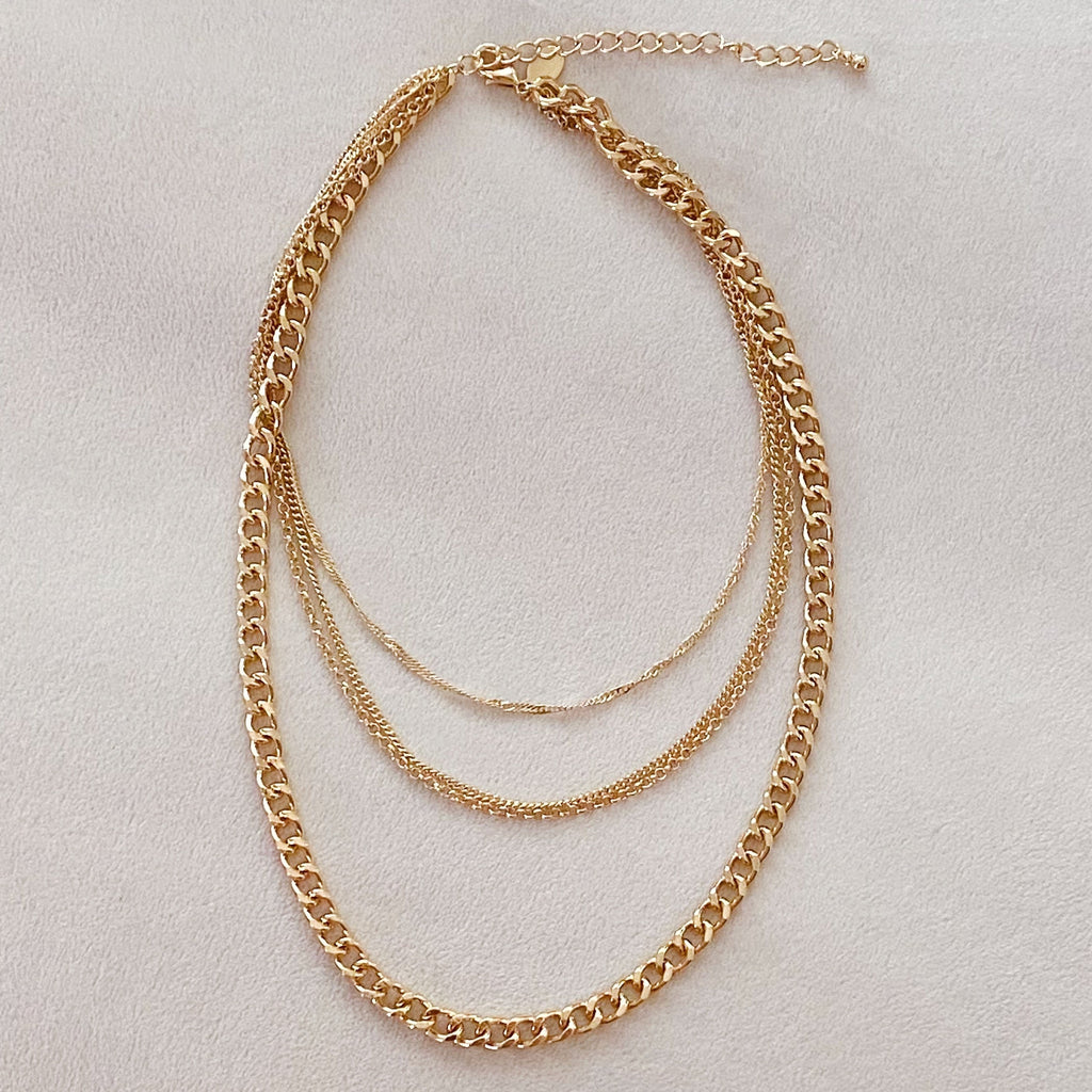Luxe Layers Quad Chain Link Necklace – 4-Layer Statement Gold Necklace for Women Lysandra Luxe