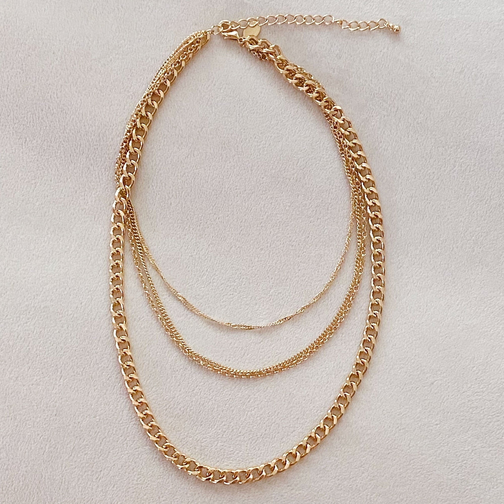 Luxe Layers Quad Chain Link Necklace – 4-Layer Statement Gold Necklace for Women Lysandra Luxe