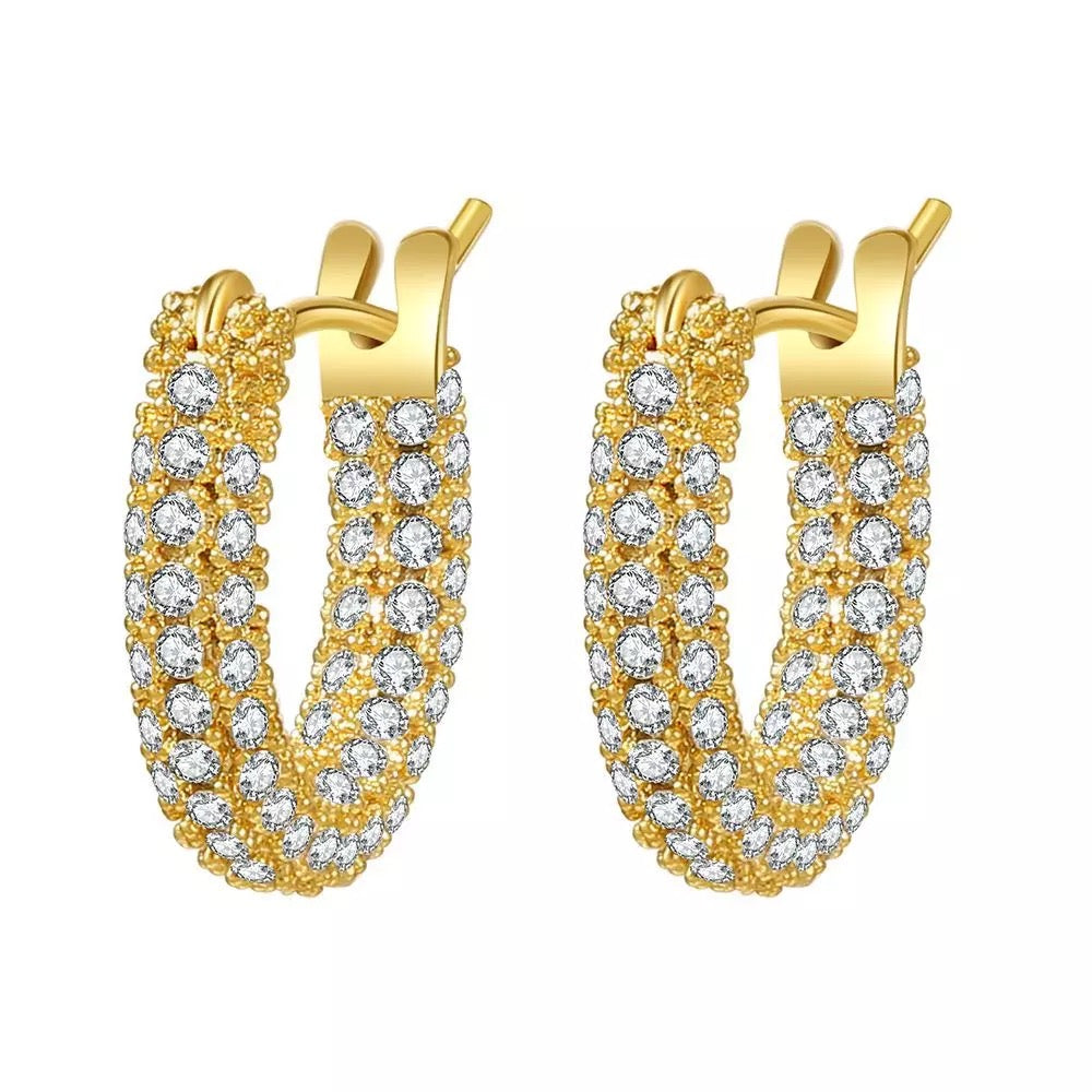 Celeste Sparkle Mini Hoop Earrings – Gold Plated Cubic Zirconia Hoops for Women | Elegant Small Statement Hoops Lysandra Luxe