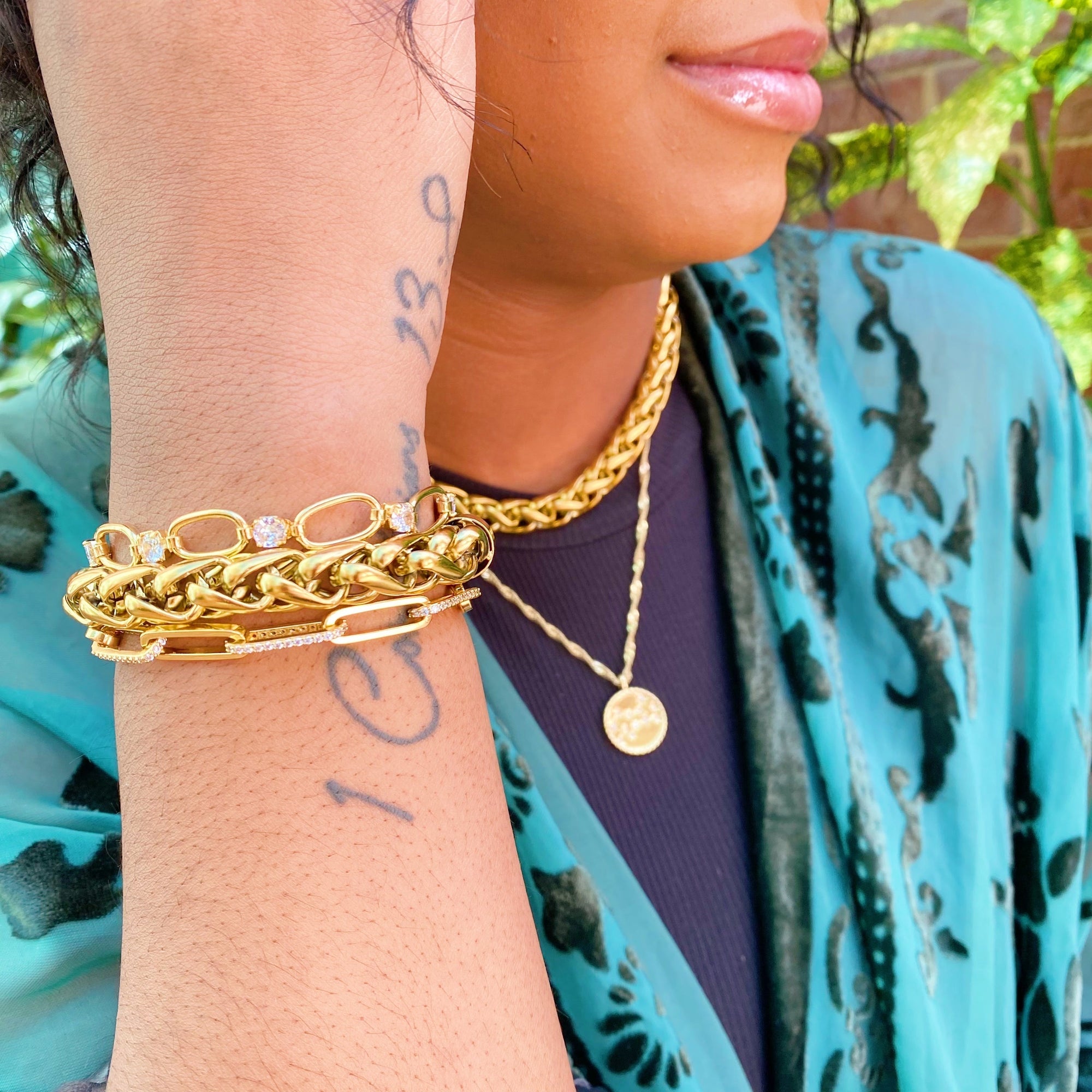 Alternating Shine Link Bracelet – Gold Plated Cubic Zirconia Chain Lysandra Luxe