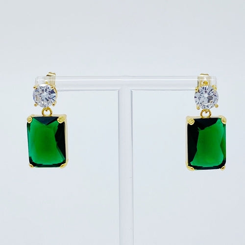 Regal Radiant & Round CZ Drop Earrings – Gold Plated Statement Jewelry Lysandra Luxe