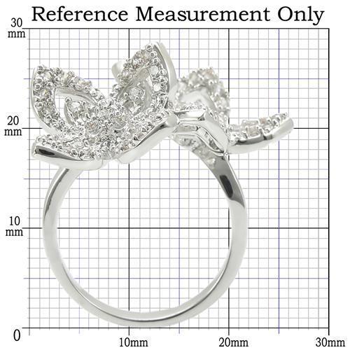 The Twin Blossom Ring – Open Floral Statement Ring in Rhodium-Plated Brass with Clear CZ Accents Lysandra Luxe