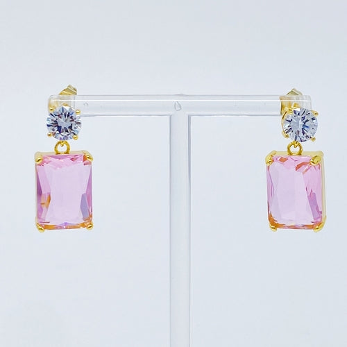 Regal Radiant & Round CZ Drop Earrings – Gold Plated Statement Jewelry Lysandra Luxe