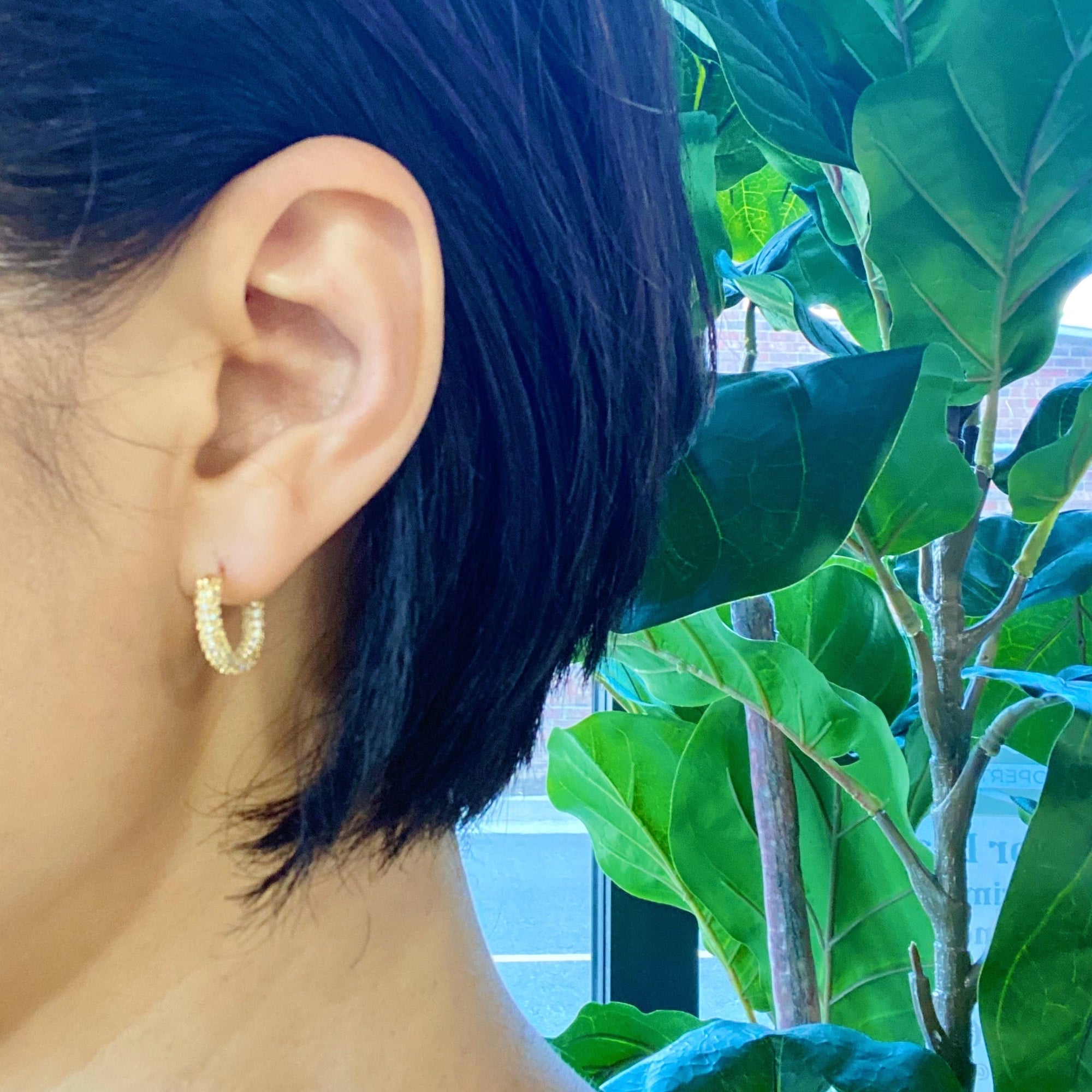 Celeste Sparkle Mini Hoop Earrings – Gold Plated Cubic Zirconia Hoops for Women | Elegant Small Statement Hoops Lysandra Luxe
