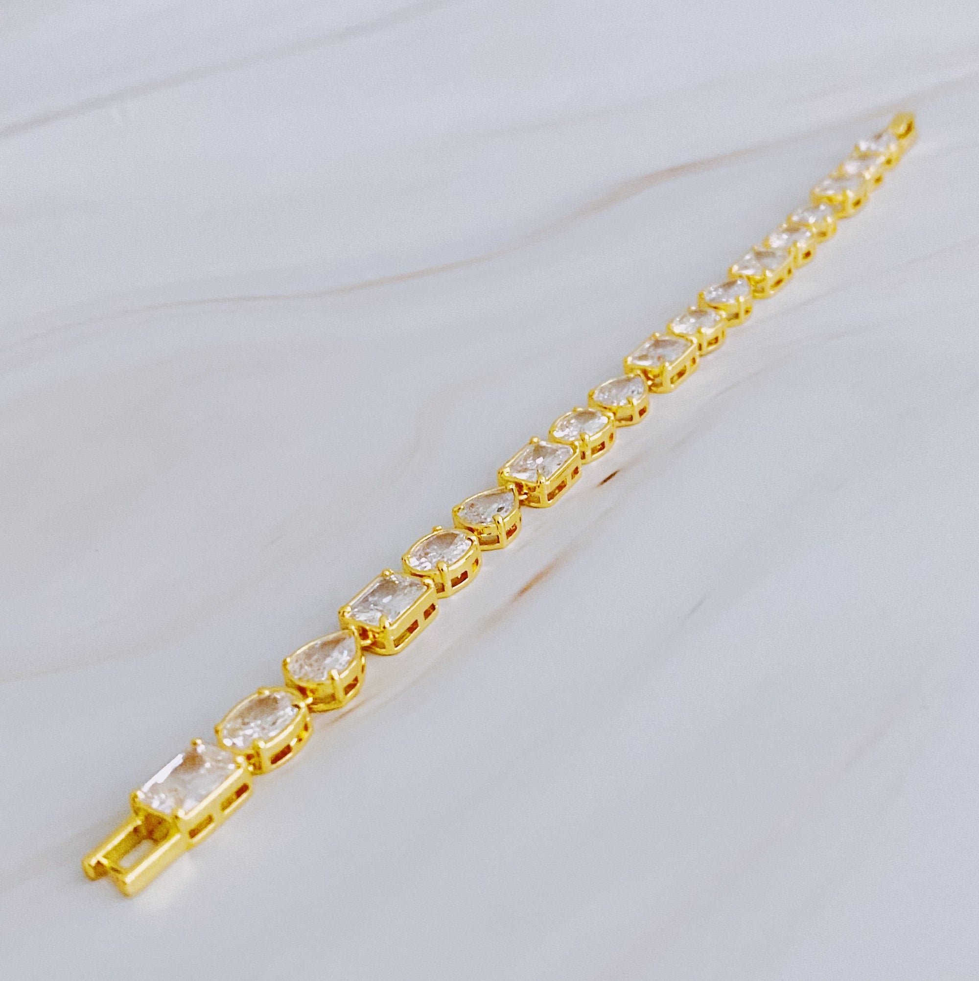 Luxe Geometric Sparkle Bracelet – Gold Plated with Cubic Zirconia Lysandra Luxe