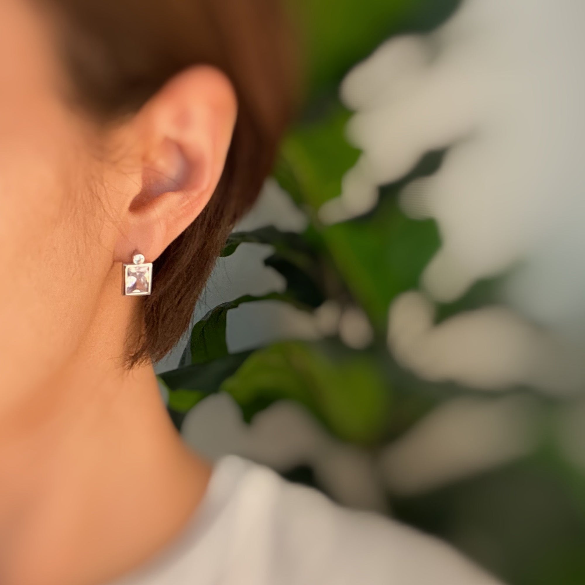 Sparkly Radiant & Circle Stud Earrings – Modern Geometric Glam Lysandra Luxe