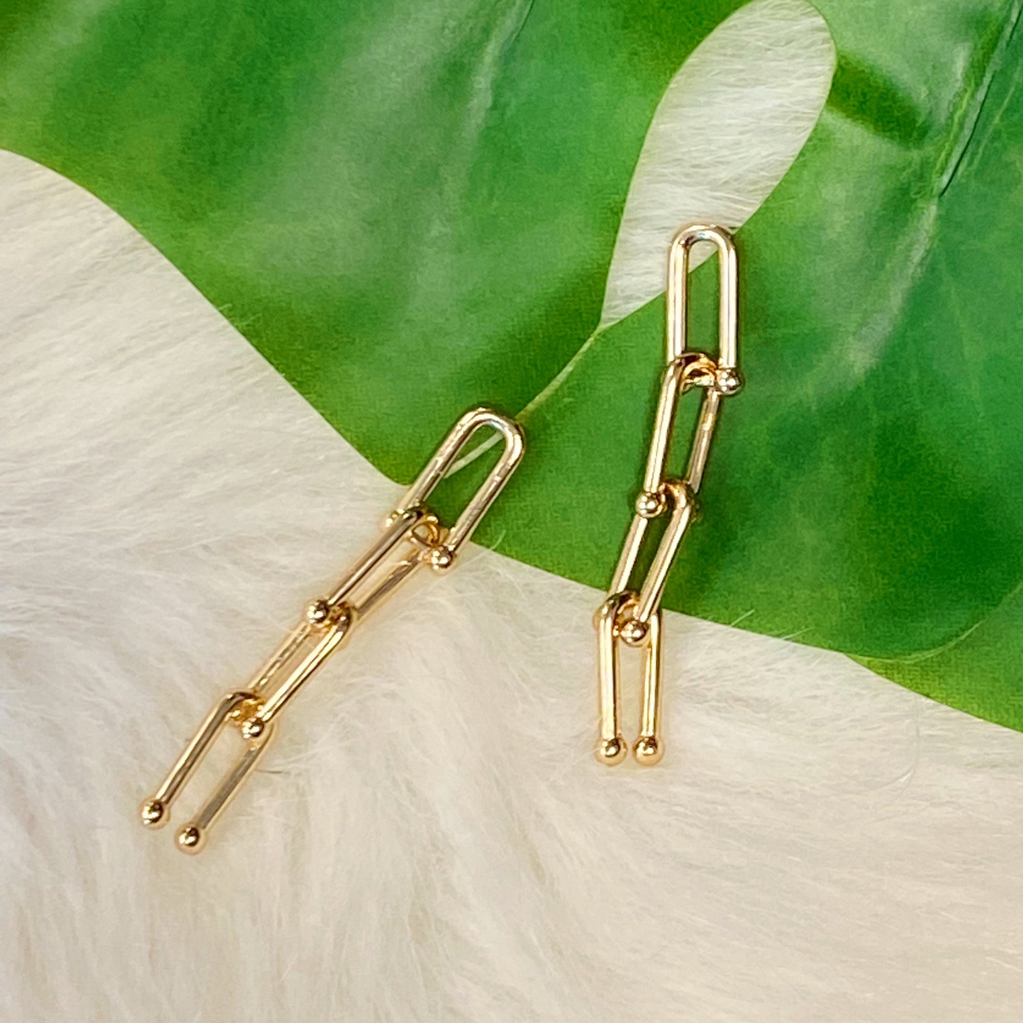 Gold Chain Link Drop Earrings for Women – Dainty Long Statement Earrings Lysandra Luxe