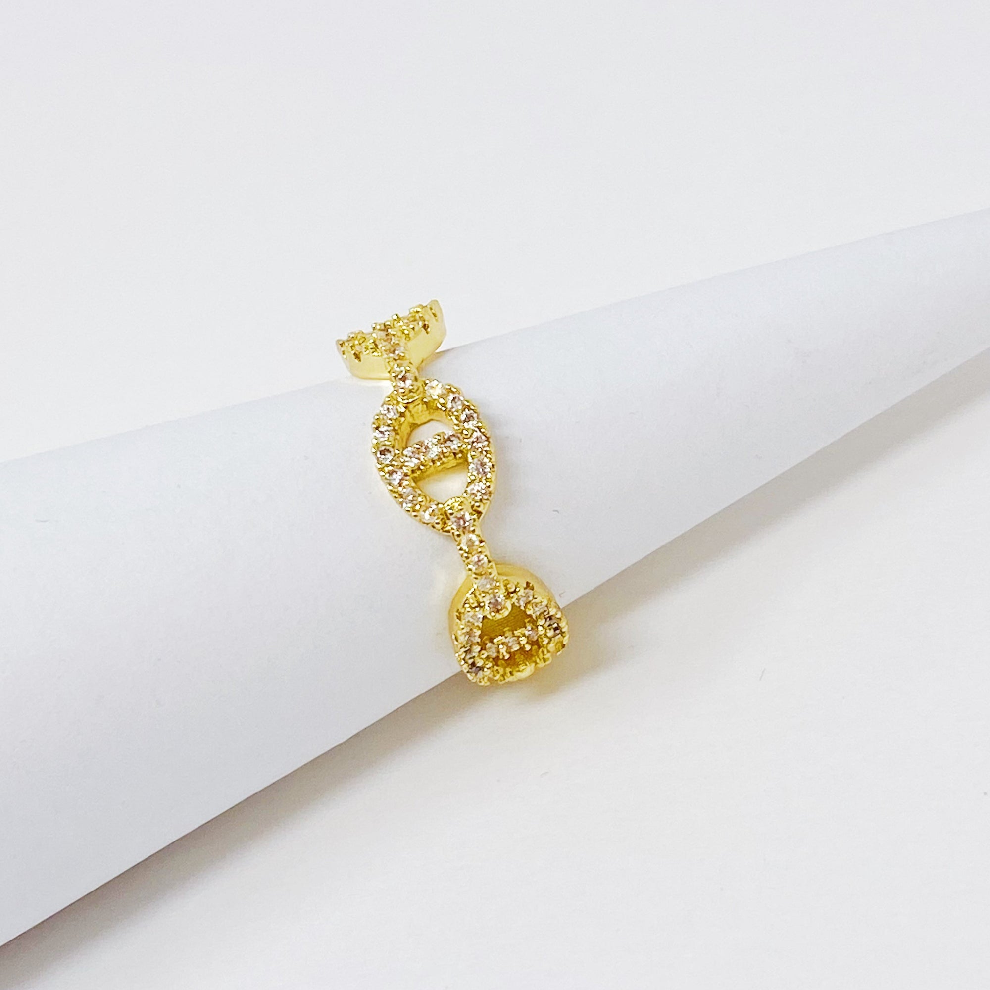 Celeste Pave Eternity Ring – Gold Plated Cubic Zirconia Band Lysandra Luxe