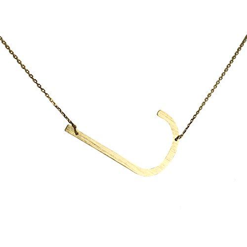 Gold Initial Monogram Necklace – 16″ Gold‑Dipped Brass with 2″ Extender Personalized Jewelry Lysandra Luxe