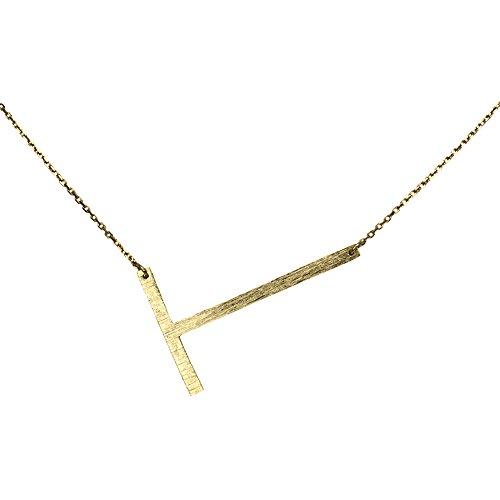 Gold Initial Monogram Necklace – 16″ Gold‑Dipped Brass with 2″ Extender Personalized Jewelry Lysandra Luxe