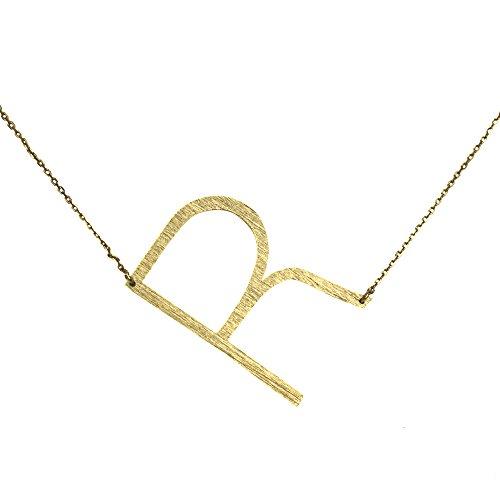 Gold Initial Monogram Necklace – 16″ Gold‑Dipped Brass with 2″ Extender Personalized Jewelry Lysandra Luxe