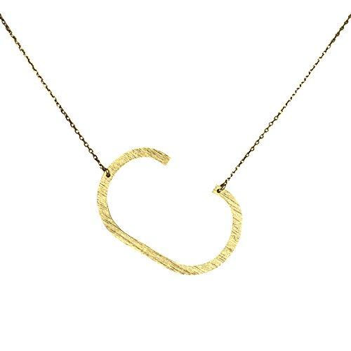 Gold Initial Monogram Necklace – 16″ Gold‑Dipped Brass with 2″ Extender Personalized Jewelry Lysandra Luxe