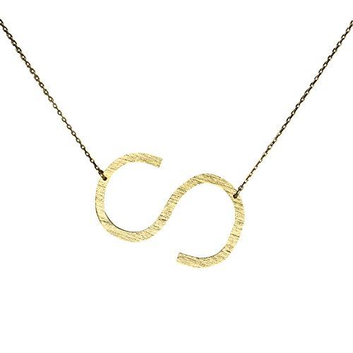 Gold Initial Monogram Necklace – 16″ Gold‑Dipped Brass with 2″ Extender Personalized Jewelry Lysandra Luxe