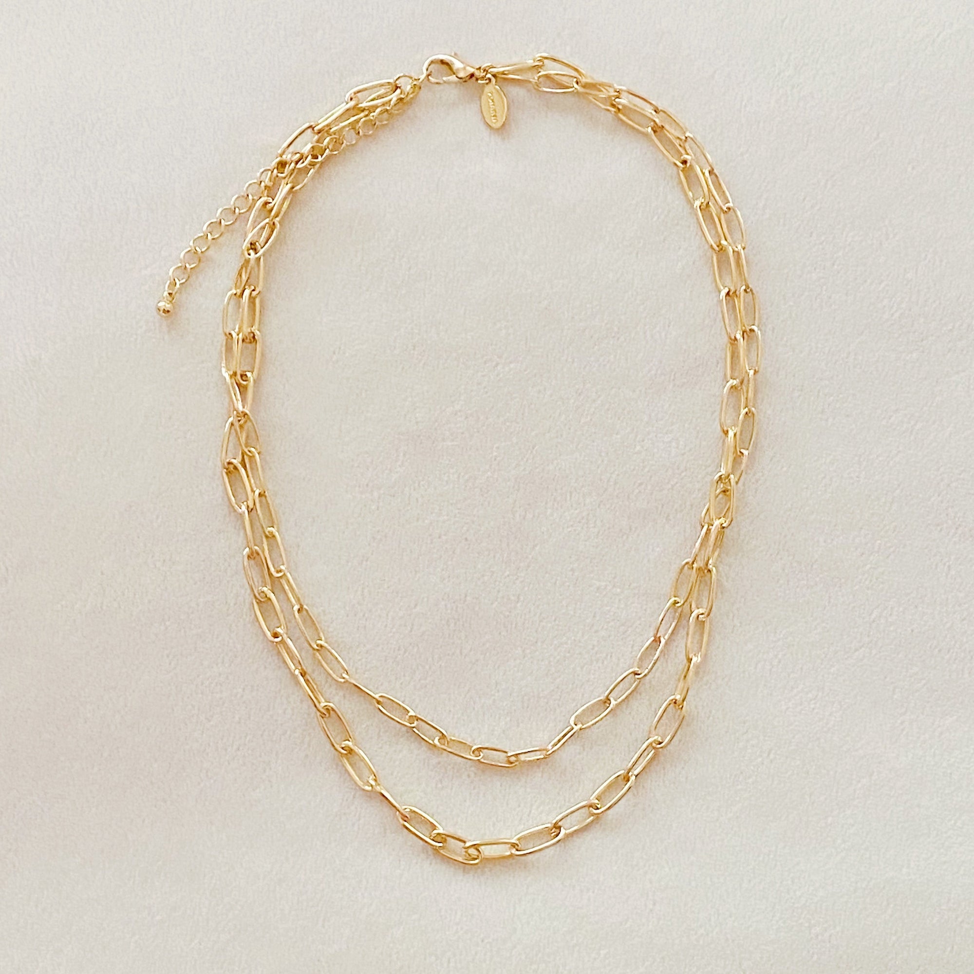 Double Layered Chain Link Necklace – Chunky Gold Statement Necklace for Women