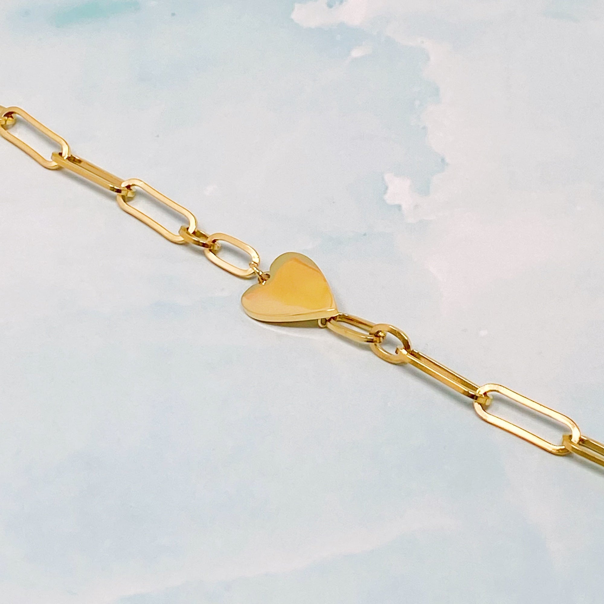 You Are My Side Heart Bracelet – Gold Stainless Steel Heart Charm Bracelet for Women | Tarnish Resistant Everyday Jewelry Lysandra Luxe