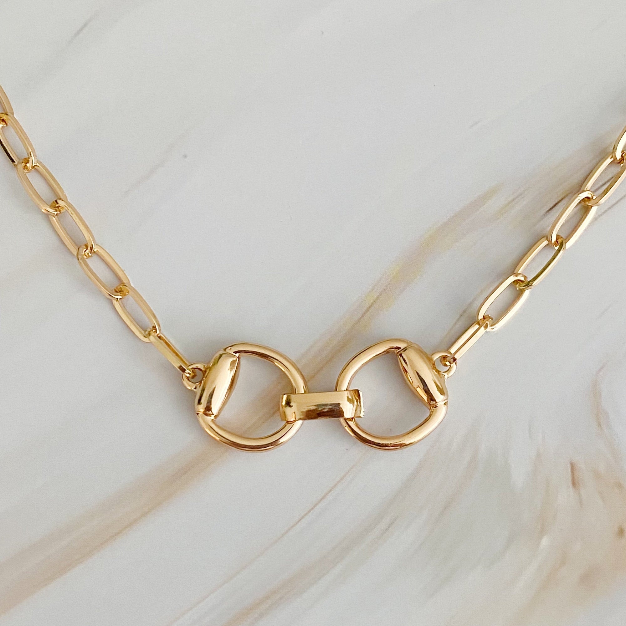 Equestrian Buckle Pendant Necklace – Designer-Inspired Gold Chain Lysandra Luxe