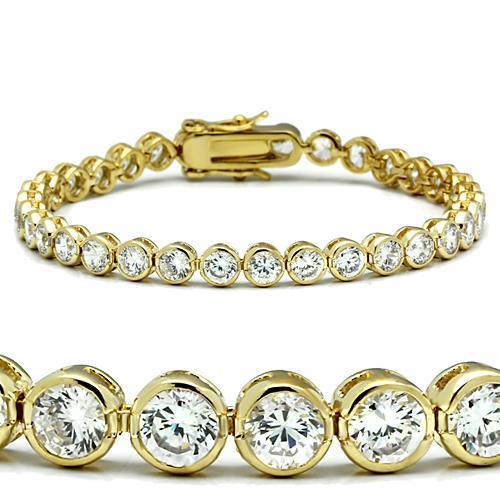 The Golden Arc Bracelet – Classic Gold-Toned Tennis Bracelet with Clear CZ Stones Lysandra Luxe