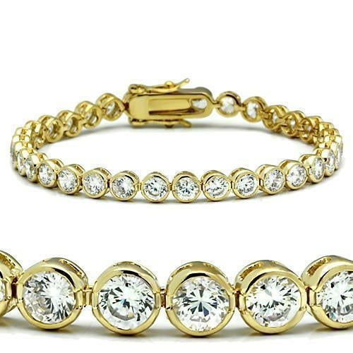 The Golden Arc Bracelet – Classic Gold-Toned Tennis Bracelet with Clear CZ Stones Lysandra Luxe
