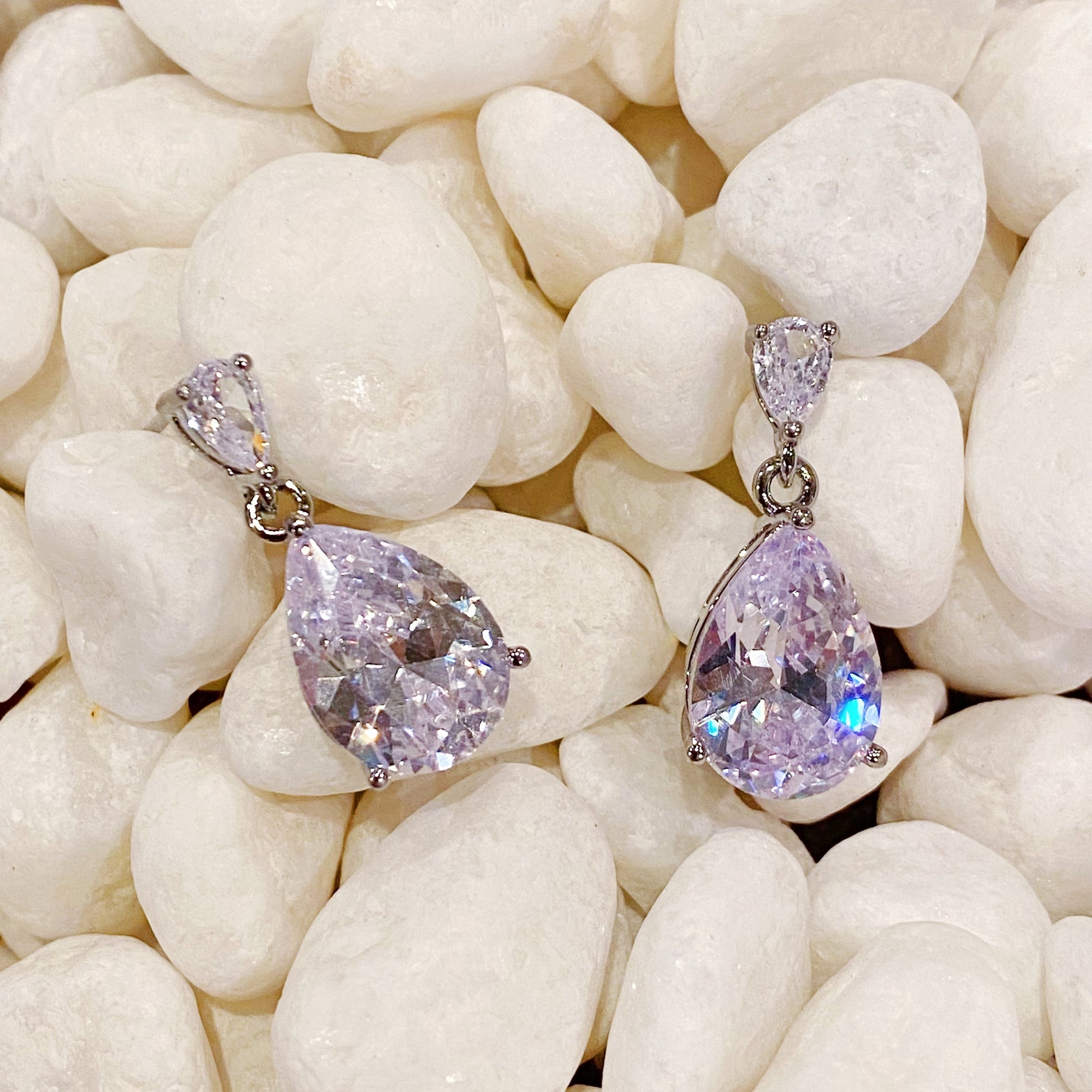 Luxe Radiance Crystal Teardrop Earrings – Rhodium Plated Lysandra Luxe