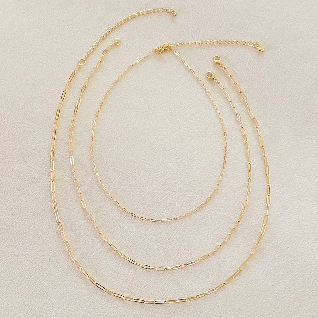 Triple Chain Link Necklace Set – 3-Piece Dainty Gold Layered Chains for Women | Minimalist Jewelry, Separate Closures, Alloy Metal Lysandra Luxe