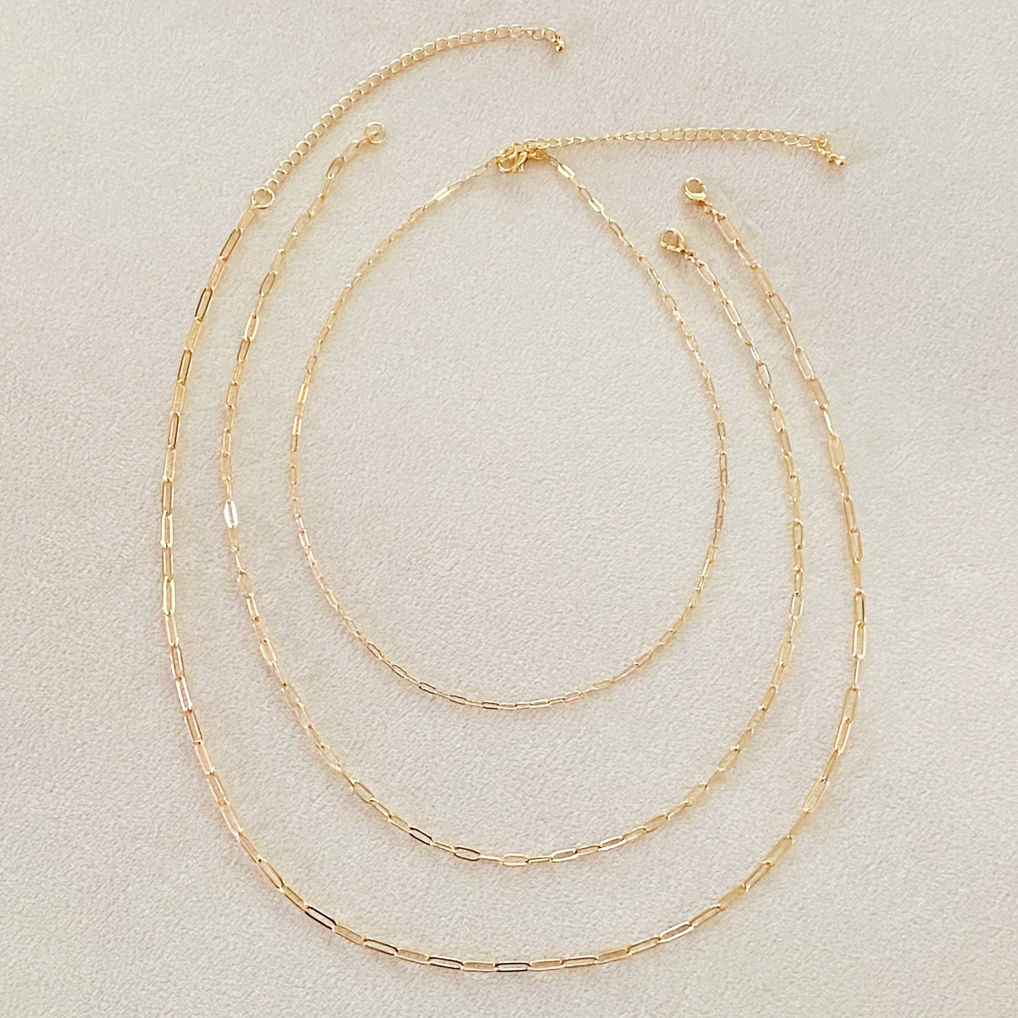 Triple Chain Link Necklace Set – 3-Piece Dainty Gold Layered Chains for Women | Minimalist Jewelry, Separate Closures, Alloy Metal Lysandra Luxe