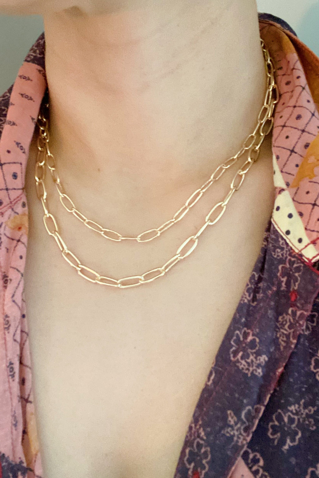 Double Layered Chain Link Necklace – Chunky Gold Statement Necklace for Women Lysandra Luxe