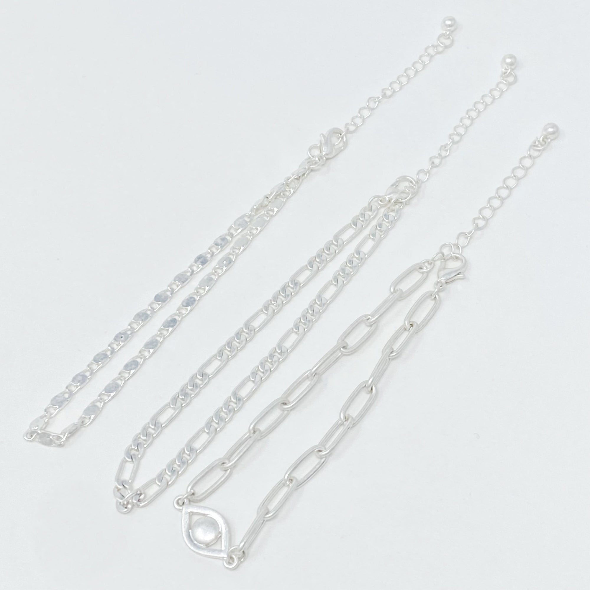 Savannah Layered Chain Anklet Set – 3-Piece Gold Toned Anklets