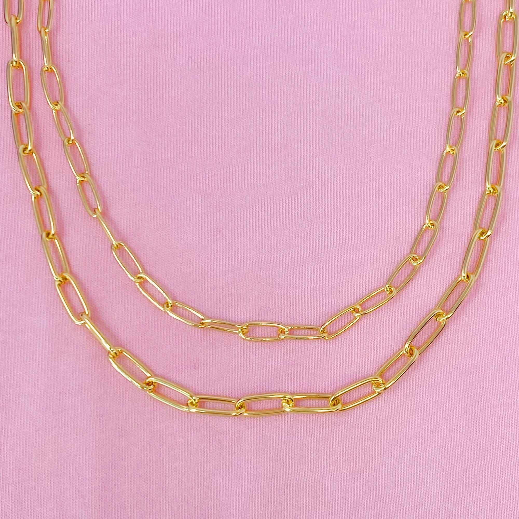 Double Layered Chain Link Necklace – Chunky Gold Statement Necklace for Women