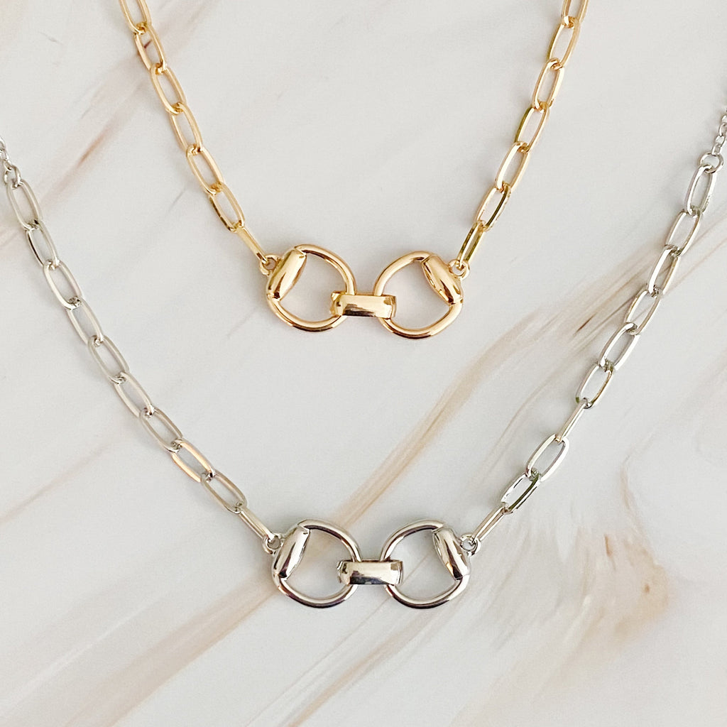 Equestrian Buckle Pendant Necklace – Designer-Inspired Gold Chain Lysandra Luxe