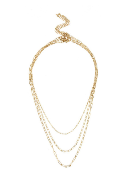Triple Chain Link Necklace Set – 3-Piece Dainty Gold Layered Chains for Women | Minimalist Jewelry, Separate Closures, Alloy Metal Lysandra Luxe
