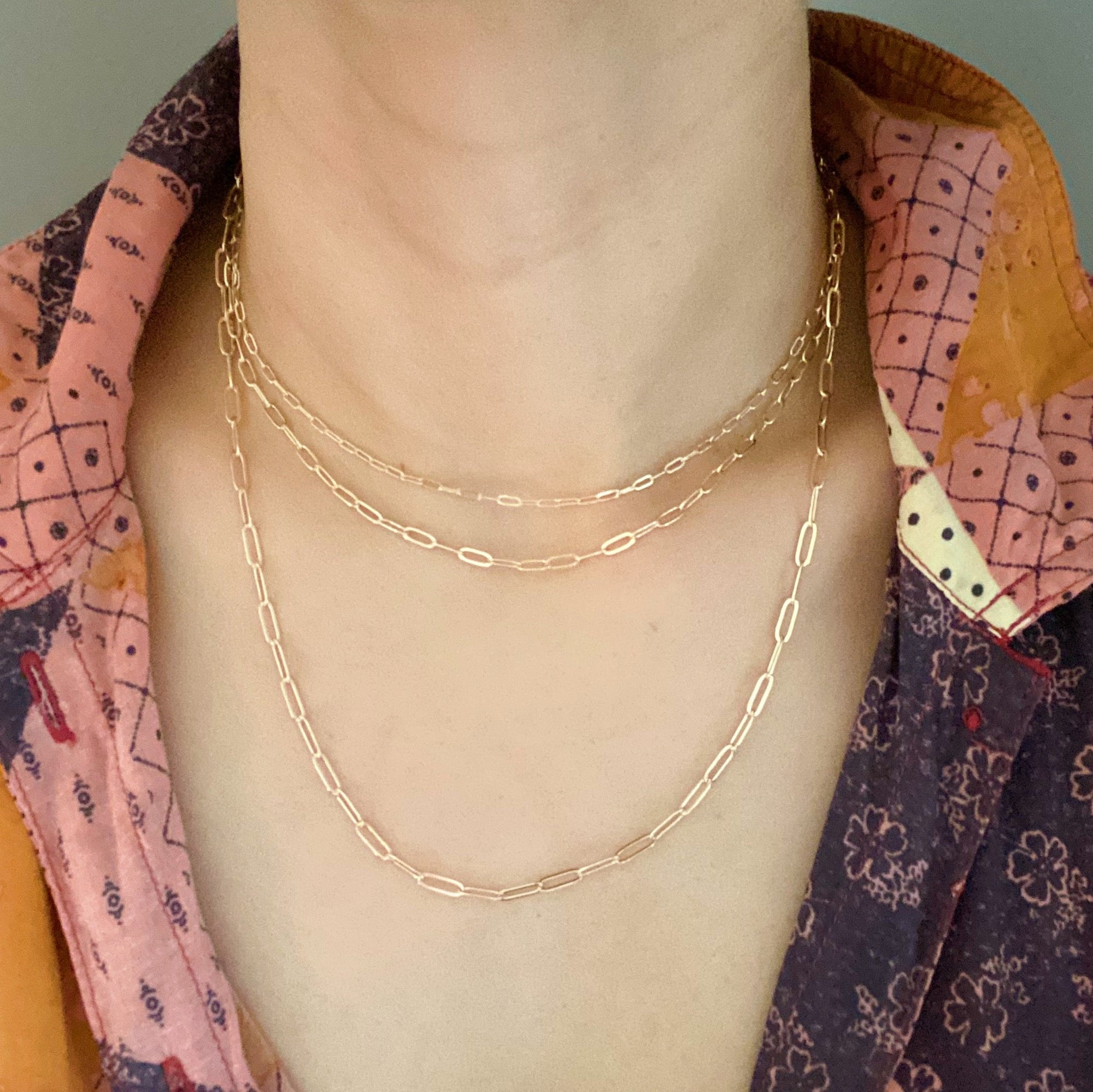 Triple Chain Link Necklace Set – 3-Piece Dainty Gold Layered Chains for Women | Minimalist Jewelry, Separate Closures, Alloy Metal Lysandra Luxe