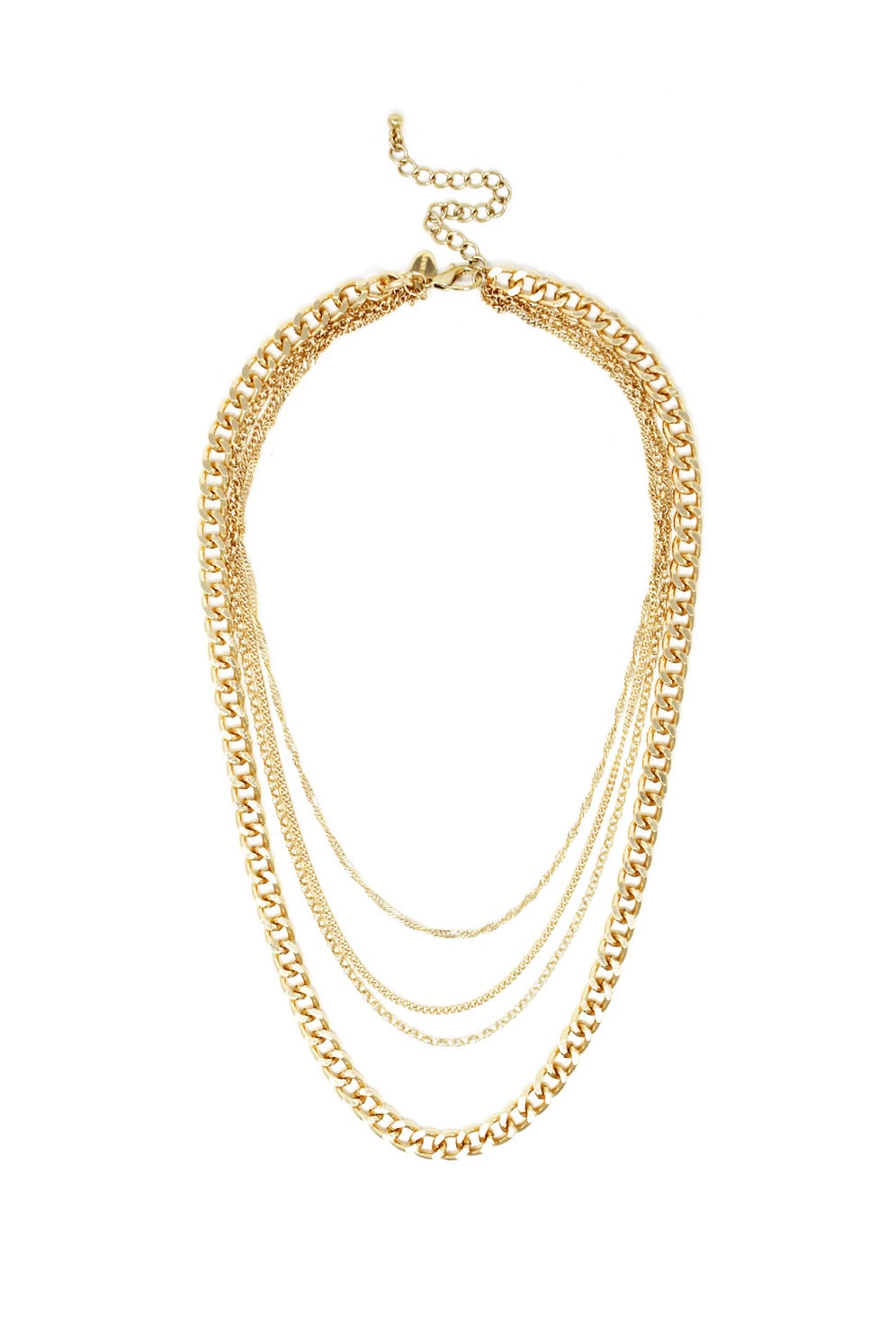 Luxe Layers Quad Chain Link Necklace – 4-Layer Statement Gold Necklace for Women Lysandra Luxe