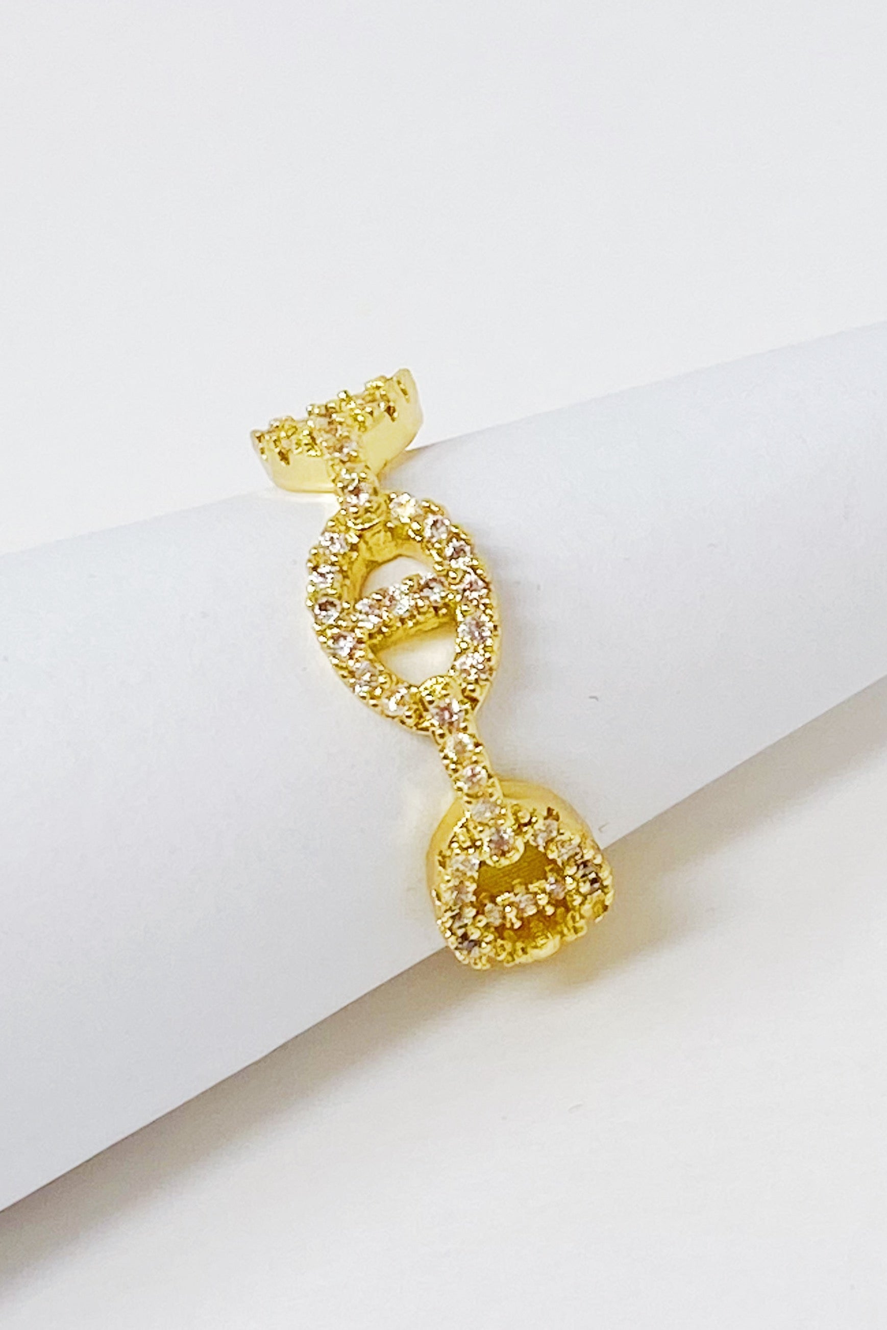Celeste Pave Eternity Ring – Gold Plated Cubic Zirconia Band Lysandra Luxe