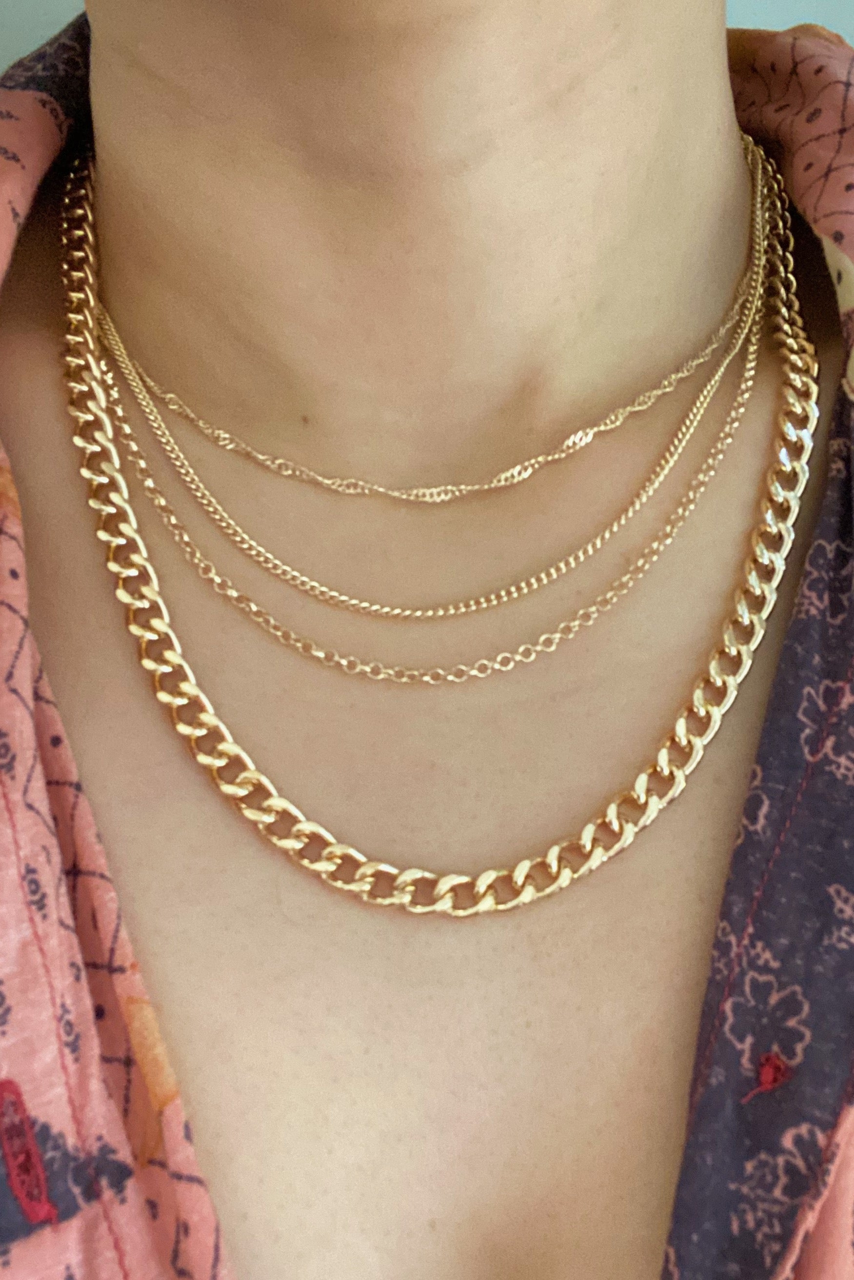 Luxe Layers Quad Chain Link Necklace – 4-Layer Statement Gold Necklace for Women Lysandra Luxe