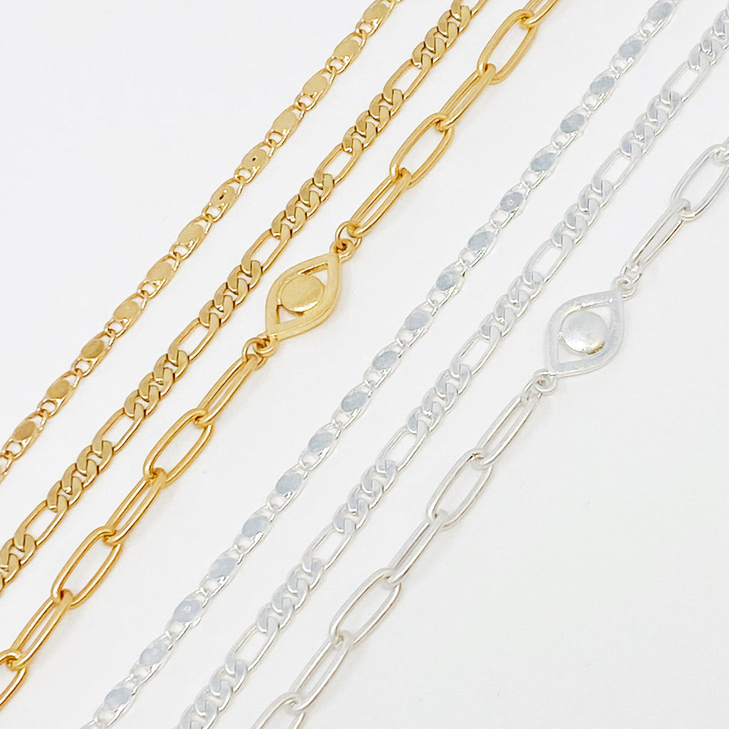 Savannah Layered Chain Anklet Set – 3-Piece Gold Toned Anklets Lysandra Luxe