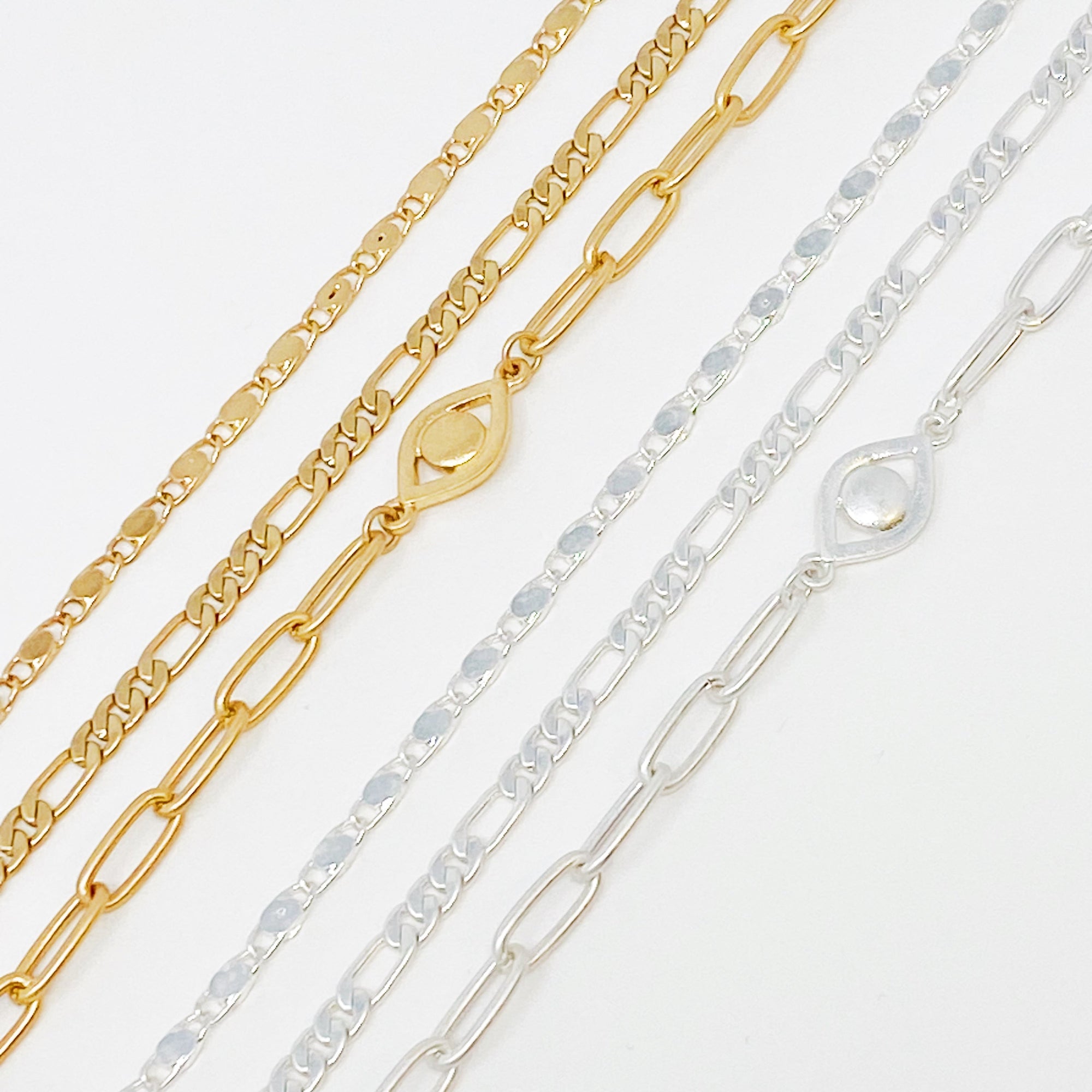 Savannah Layered Chain Anklet Set – 3-Piece Gold Toned Anklets