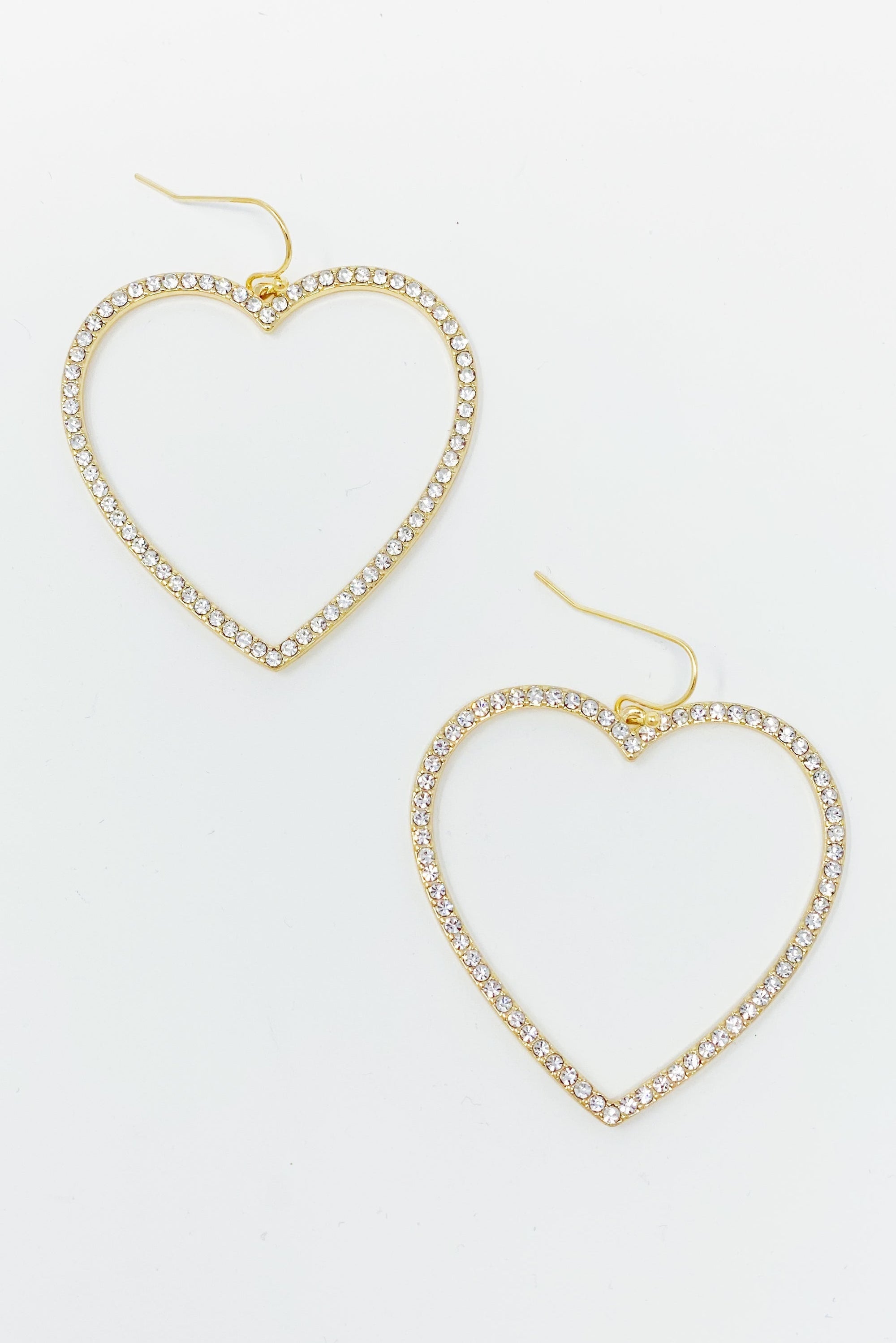 Golden Glow Pavé Heart Drop Earrings – Statement CZ Heart Dangle Earrings for Women Lysandra Luxe