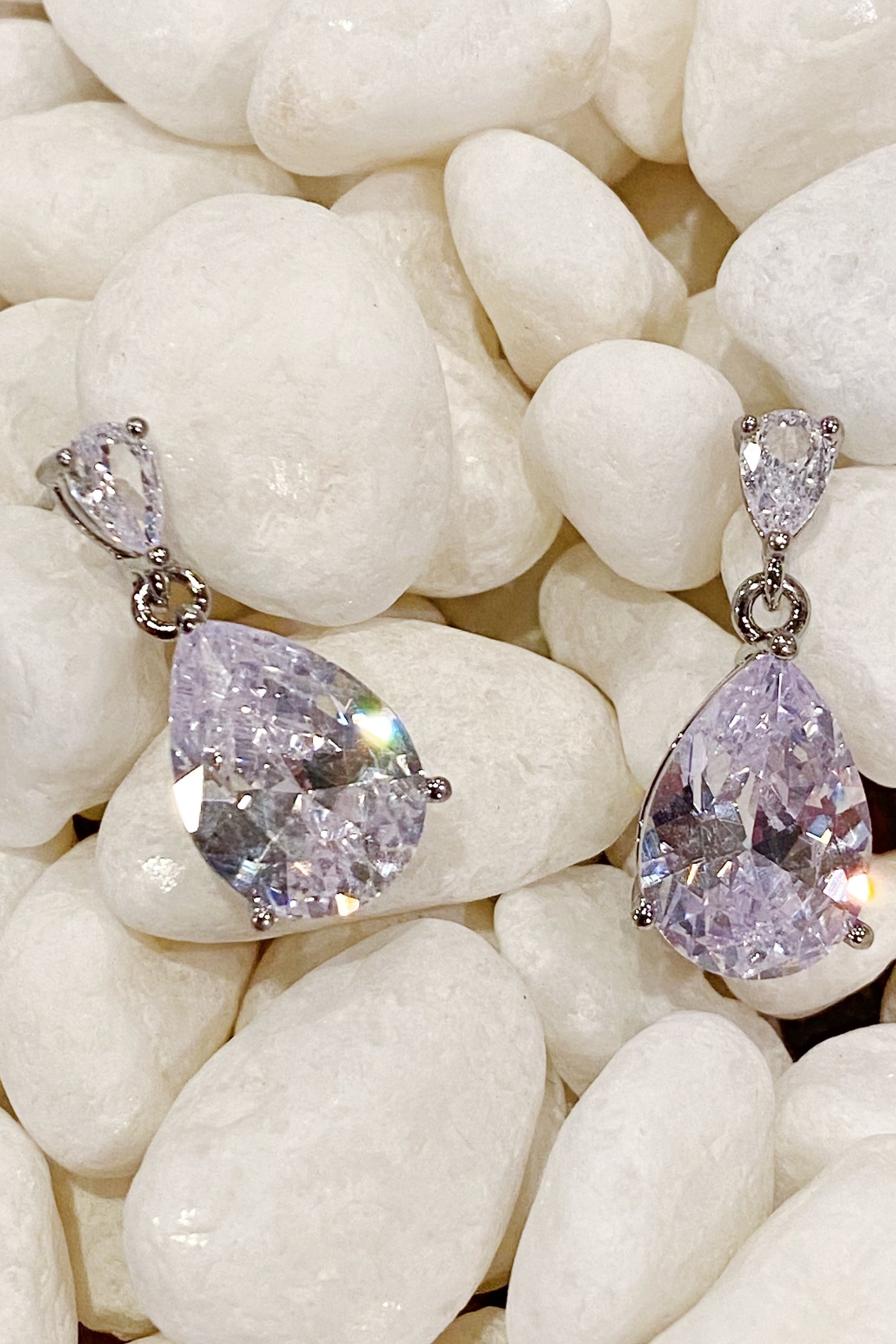 Luxe Radiance Crystal Teardrop Earrings – Rhodium Plated Lysandra Luxe