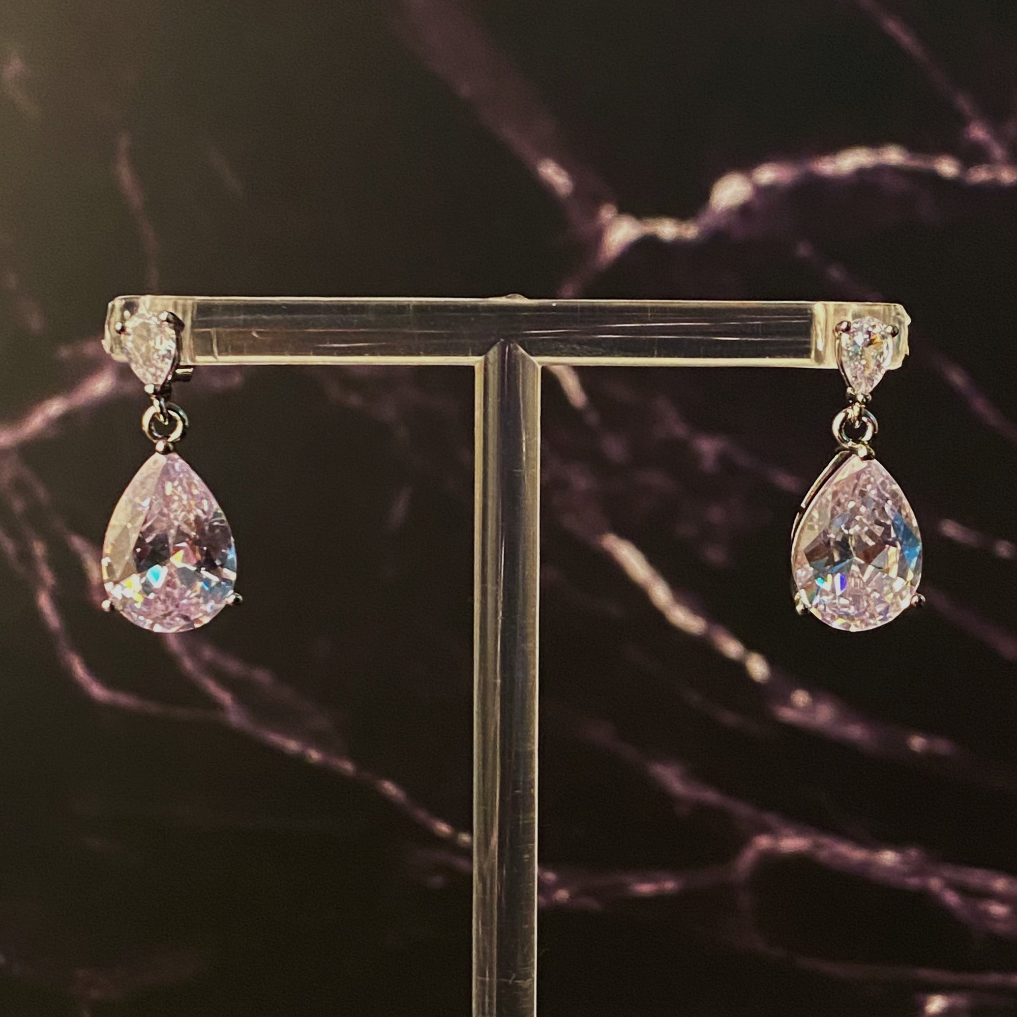 Luxe Radiance Crystal Teardrop Earrings – Rhodium Plated Lysandra Luxe