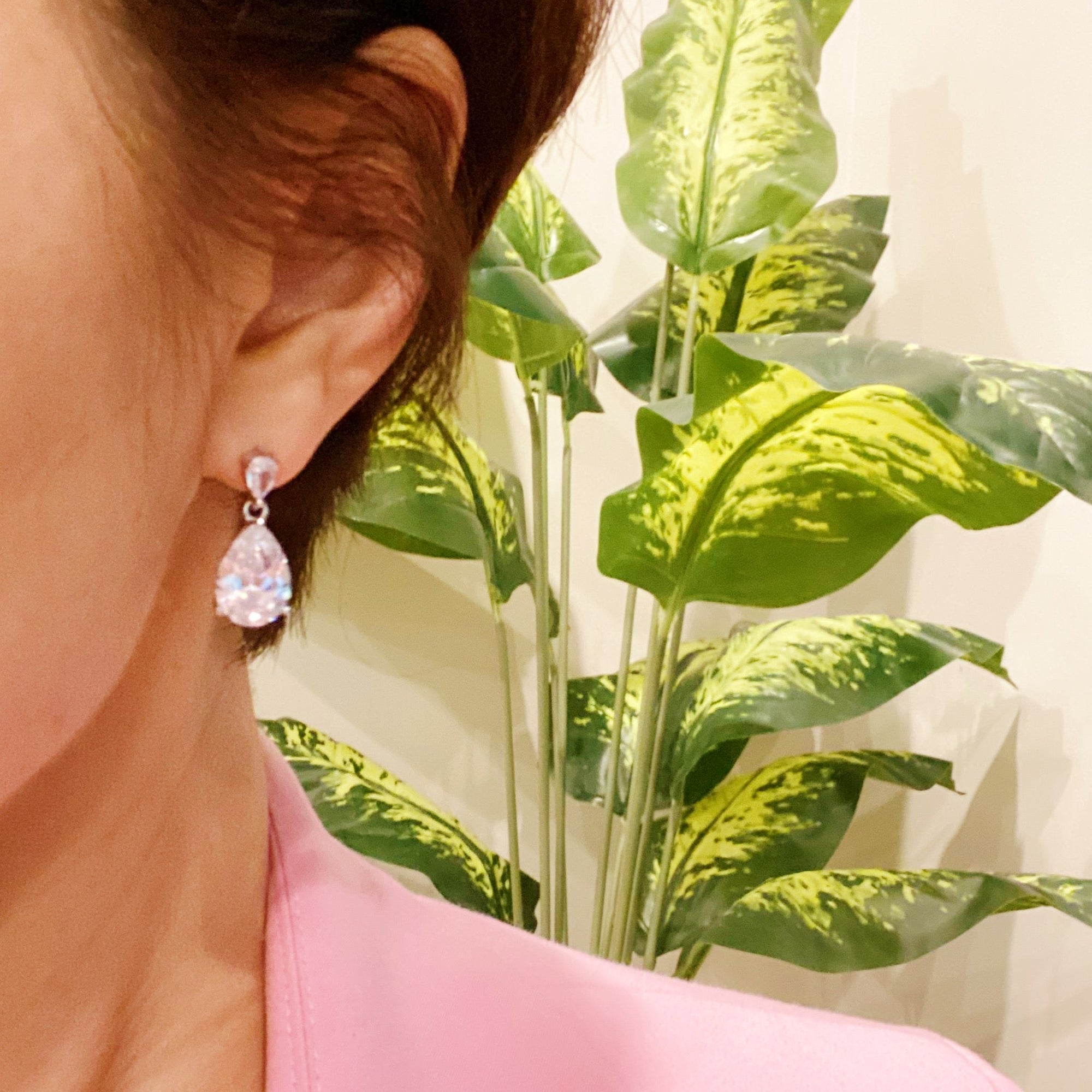 Luxe Radiance Crystal Teardrop Earrings – Rhodium Plated Lysandra Luxe