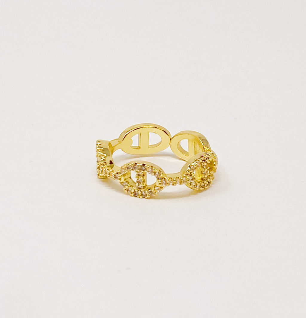 Celeste Pave Eternity Ring – Gold Plated Cubic Zirconia Band Lysandra Luxe