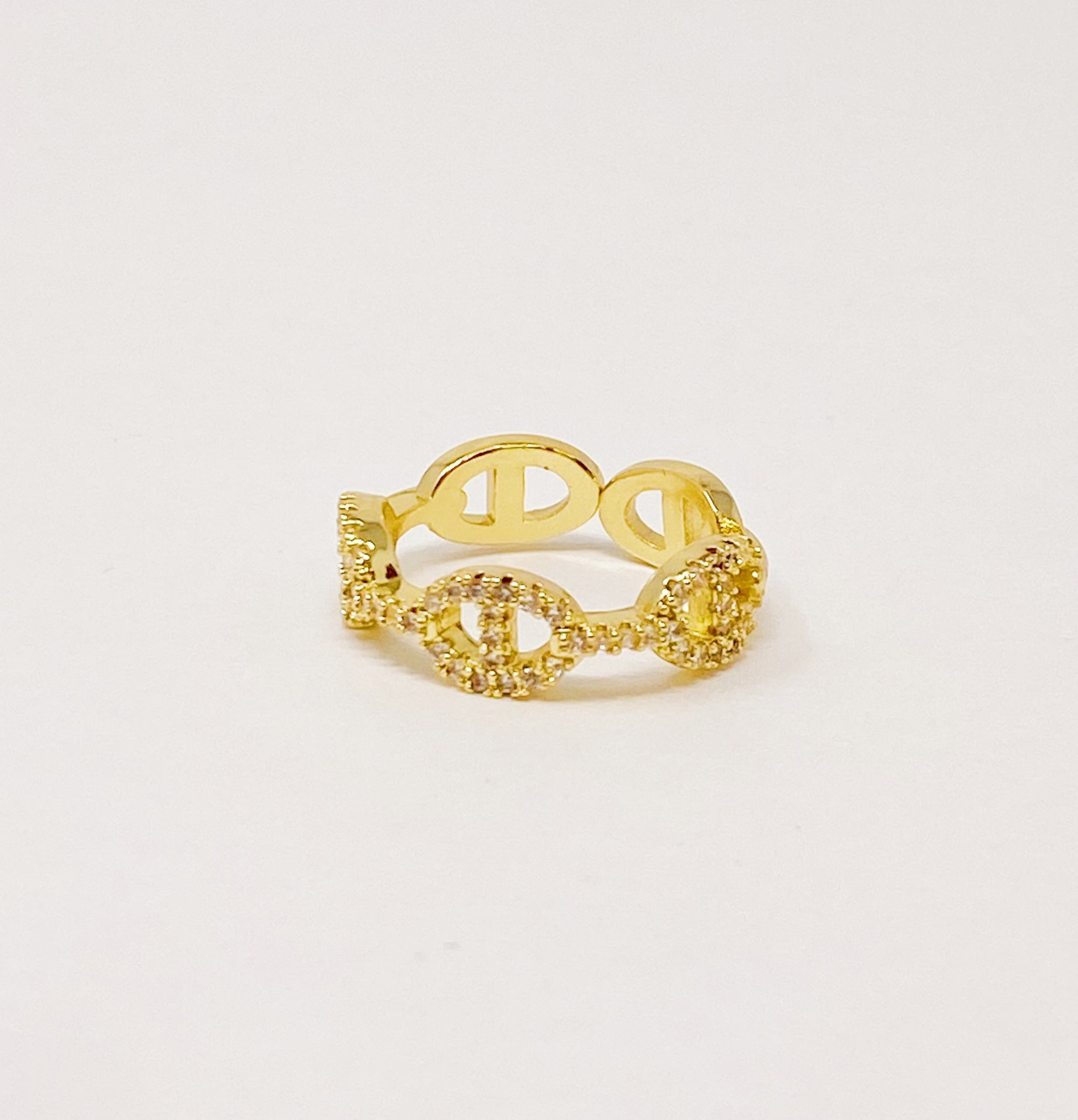 Celeste Pave Eternity Ring – Gold Plated Cubic Zirconia Band Lysandra Luxe