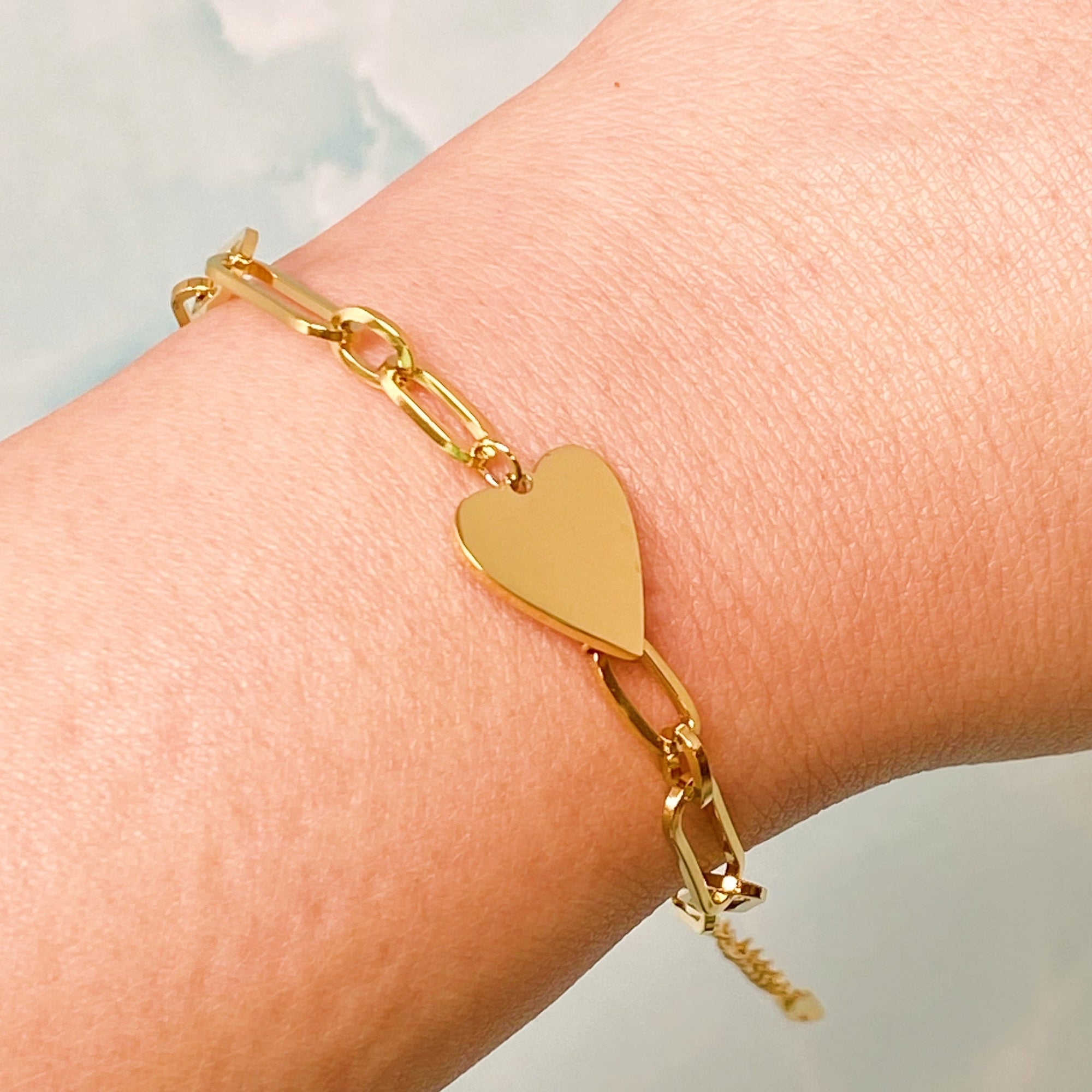 You Are My Side Heart Bracelet – Gold Stainless Steel Heart Charm Bracelet for Women | Tarnish Resistant Everyday Jewelry Lysandra Luxe