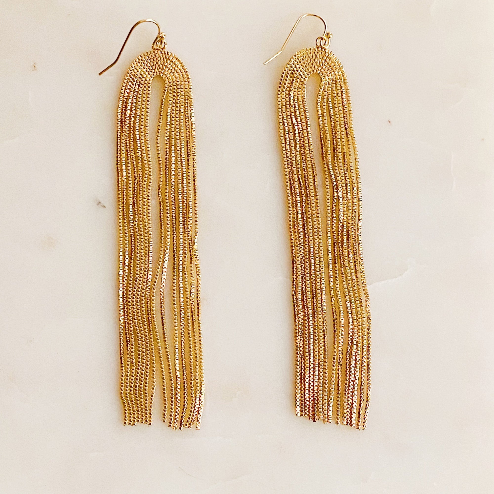 Gilded Cascade Multi-Chain Drop Earrings – 18K Gold Plated Lysandra Luxe