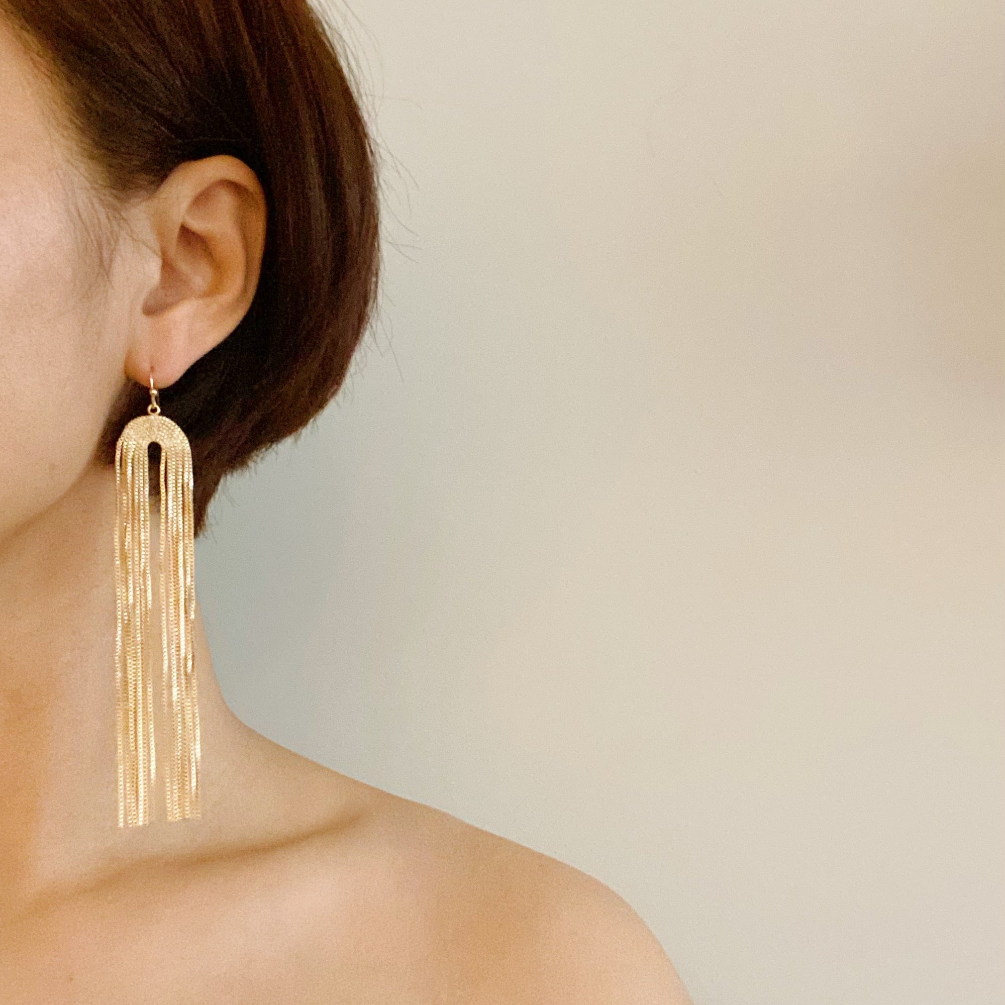 Gilded Cascade Multi-Chain Drop Earrings – 18K Gold Plated Lysandra Luxe